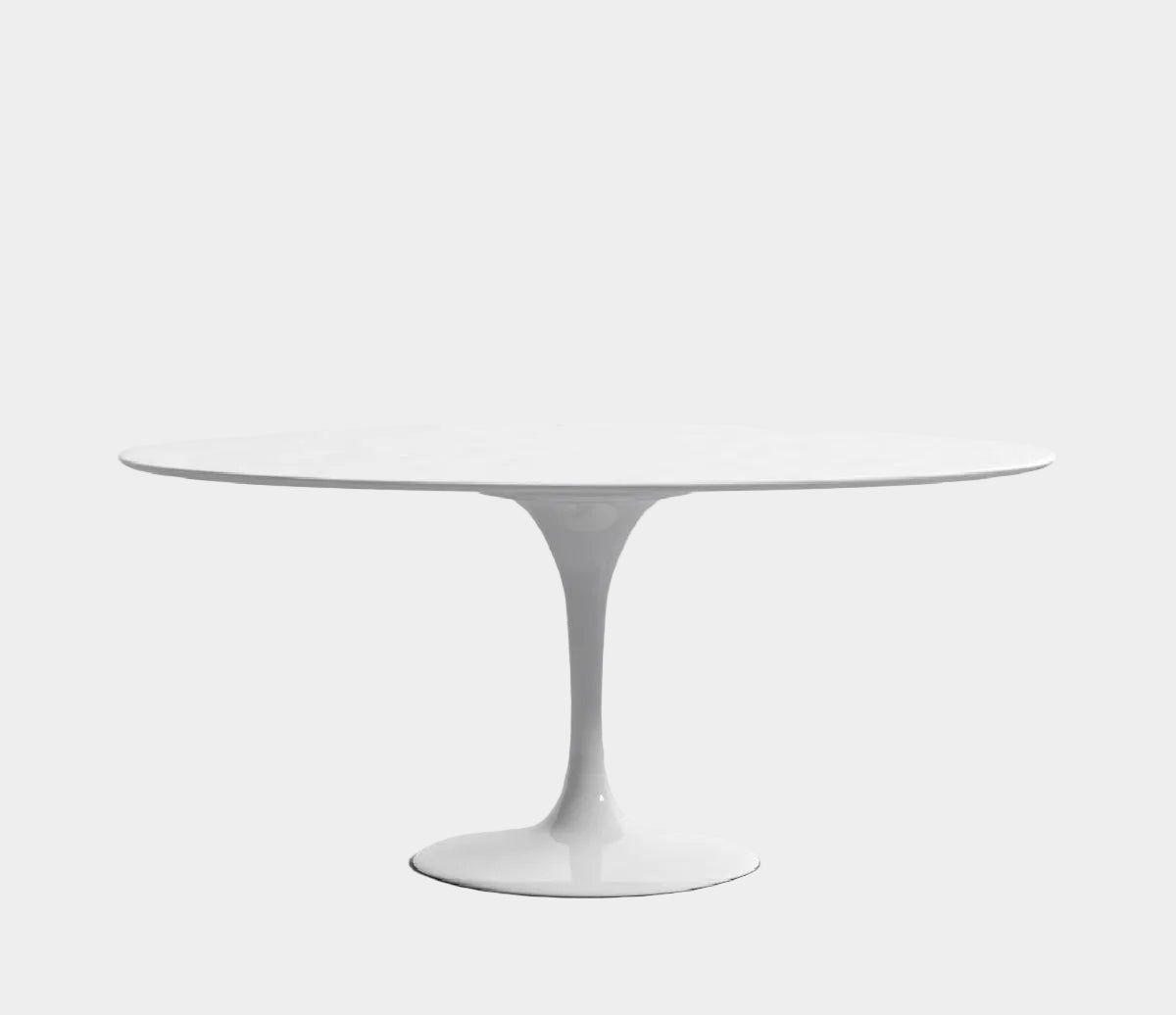 White Lacquer Oval Tulip Dining Table