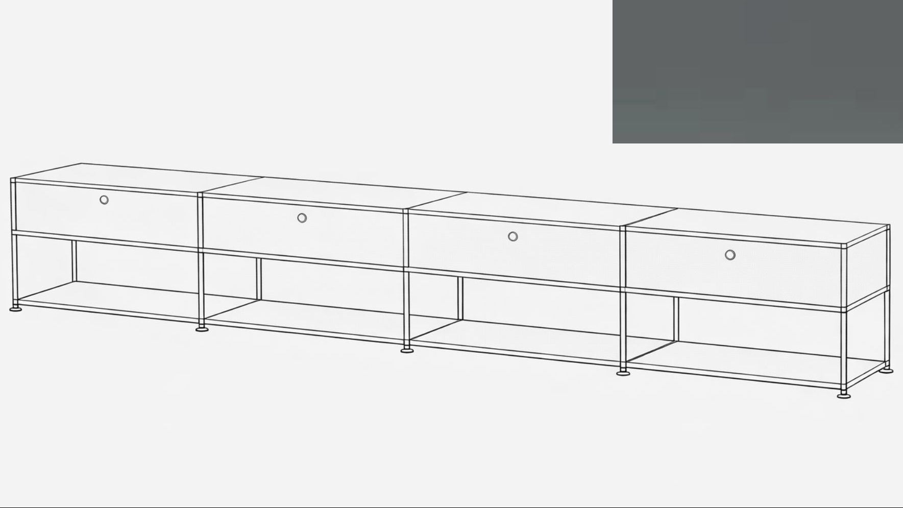 usm haller チューブ 73cm 8本 USM Haller Open Media Console