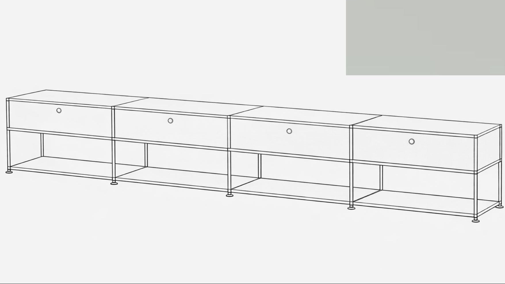 USM Hallerチューブ100mm 14本セット USM Haller Open Media Console