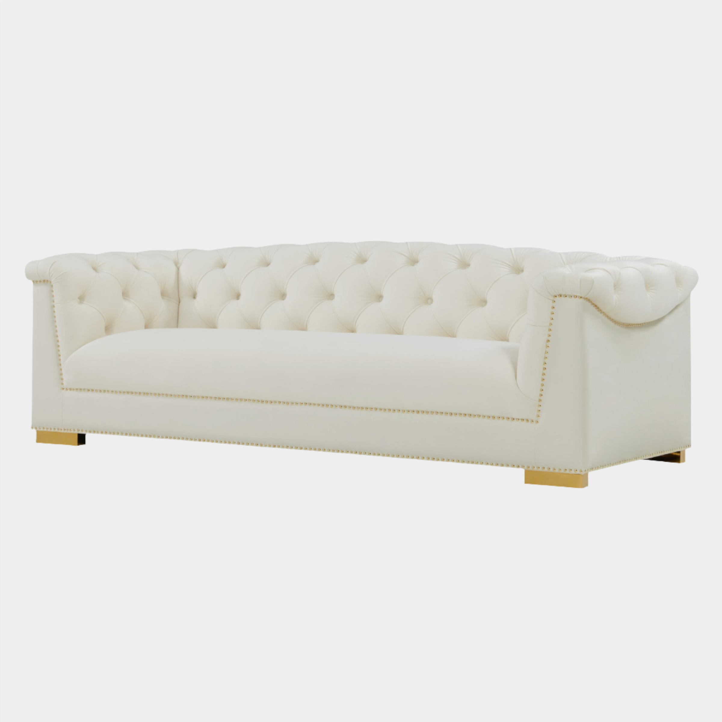 Farah Cream Velvet Sofa By Inspire Me! Home Decor