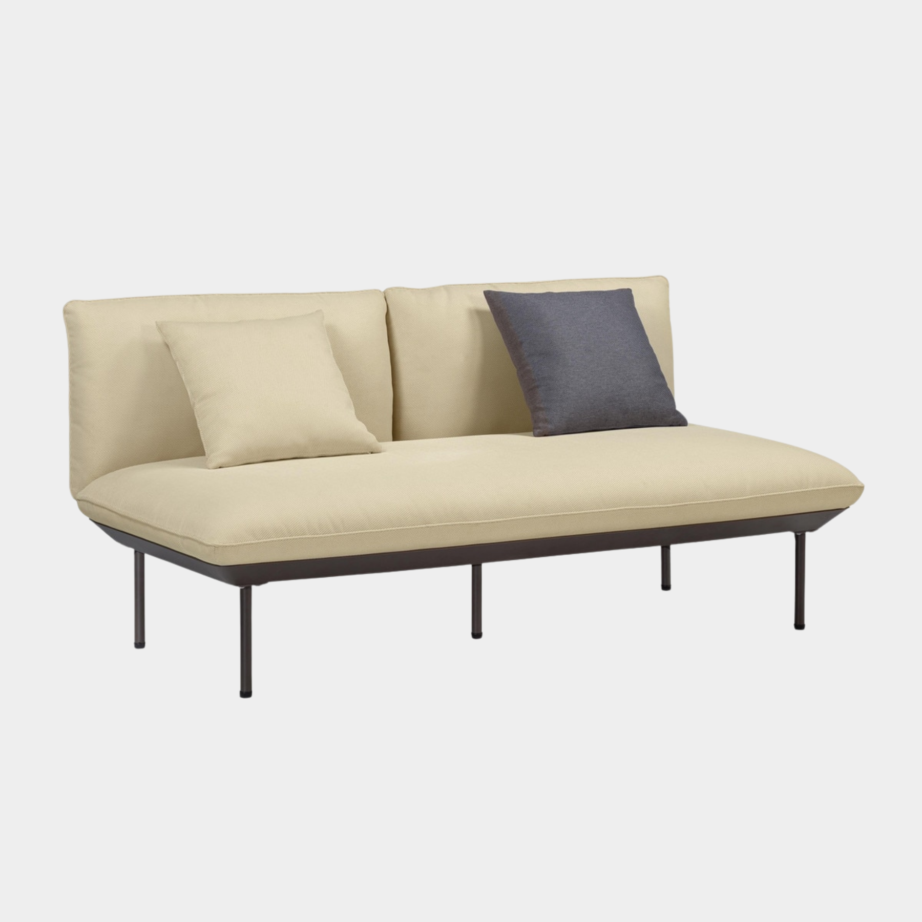 Katti Beige and Light Gray Outdoor Loveseat