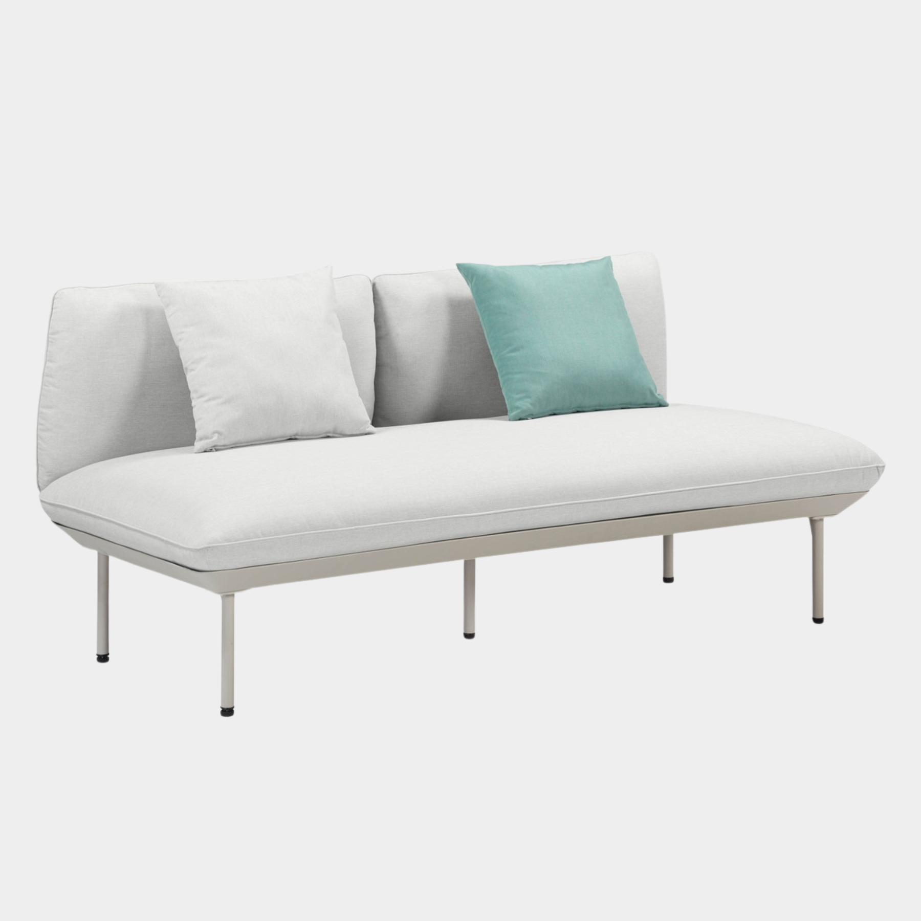 Katti Beige and Light Gray Outdoor Loveseat