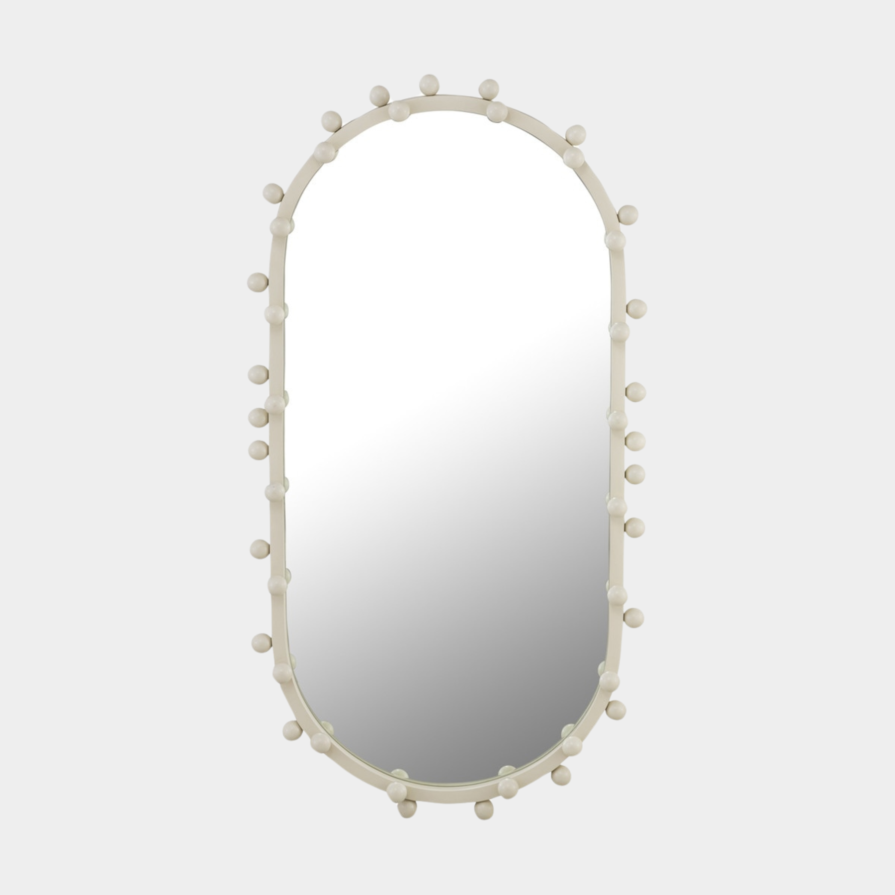 Bubbles Ivory Large Oval Wall Mirror