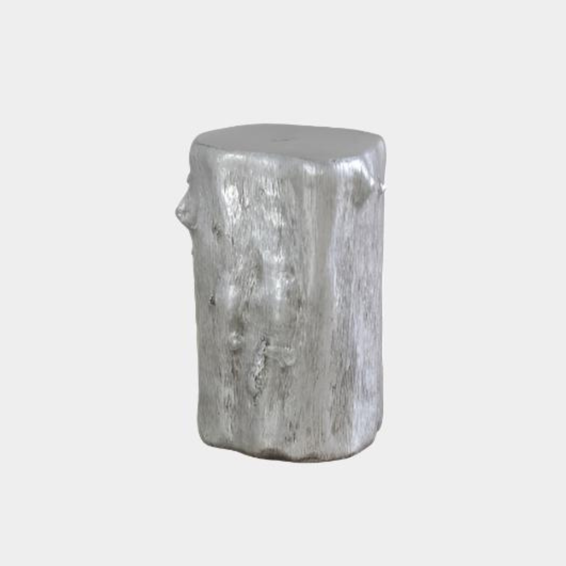 Log Small Silver Stool