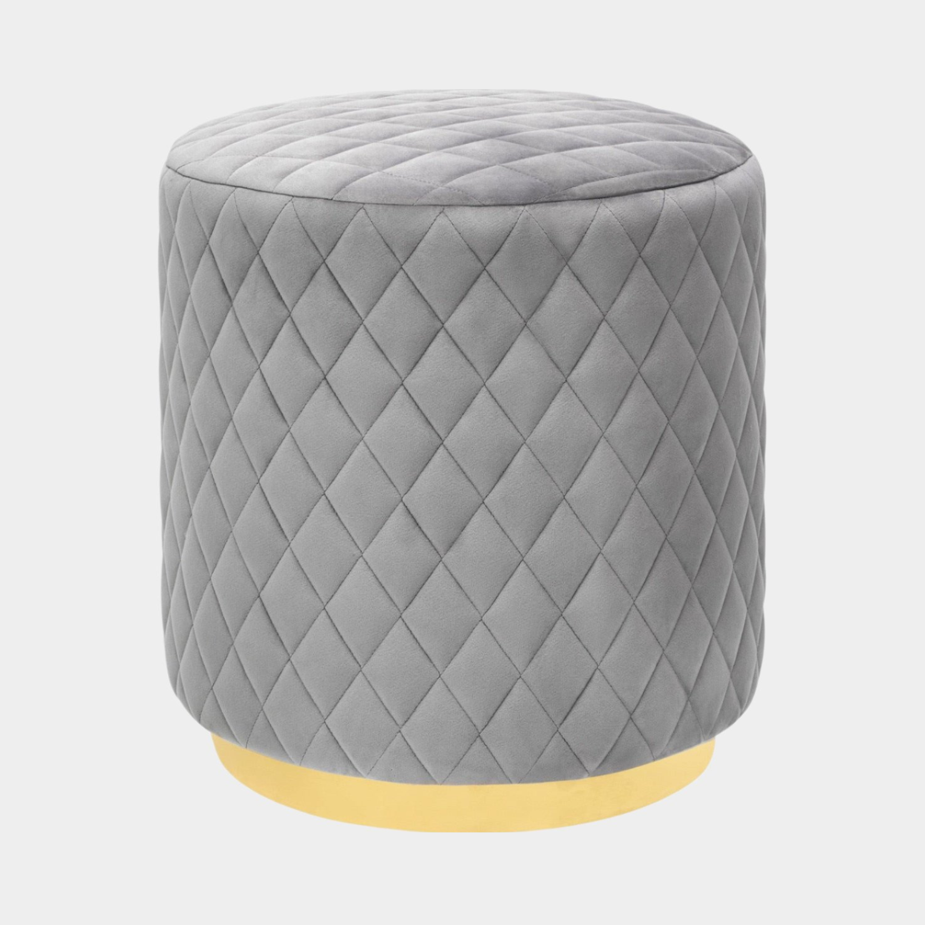 Abir Grey Velvet Ottoman