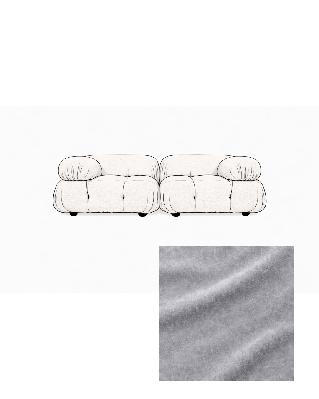 Mario Bellini Two-Seater Velvet Sofa