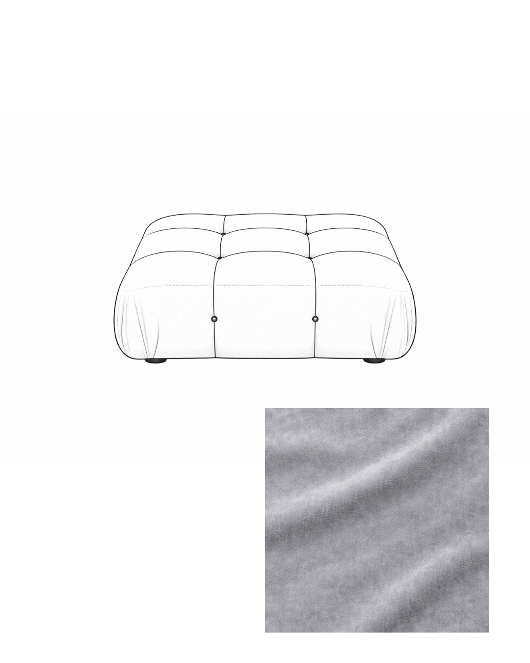 Mario Bellini Velvet Ottoman