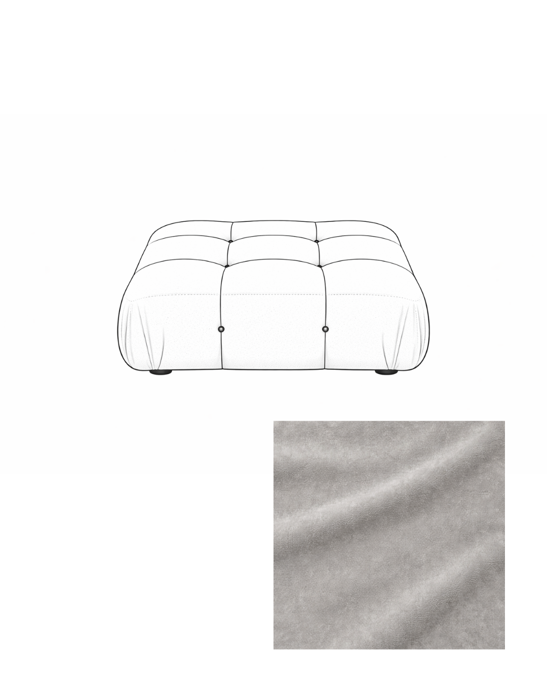 Mario Bellini Velvet Ottoman