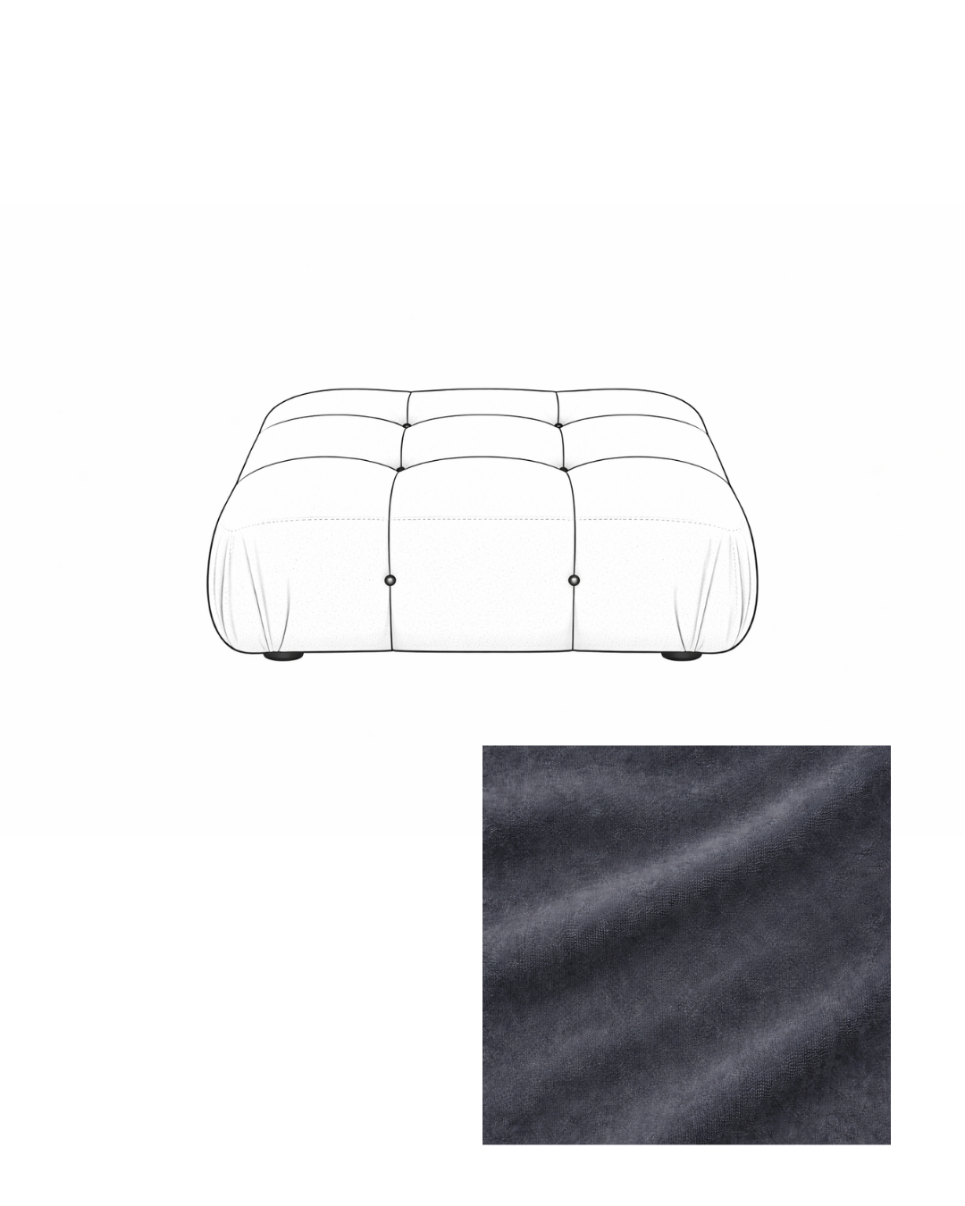 Mario Bellini Velvet Ottoman