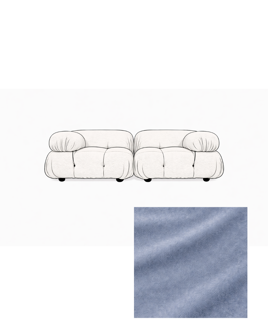 Mario Bellini Two-Seater Velvet Sofa