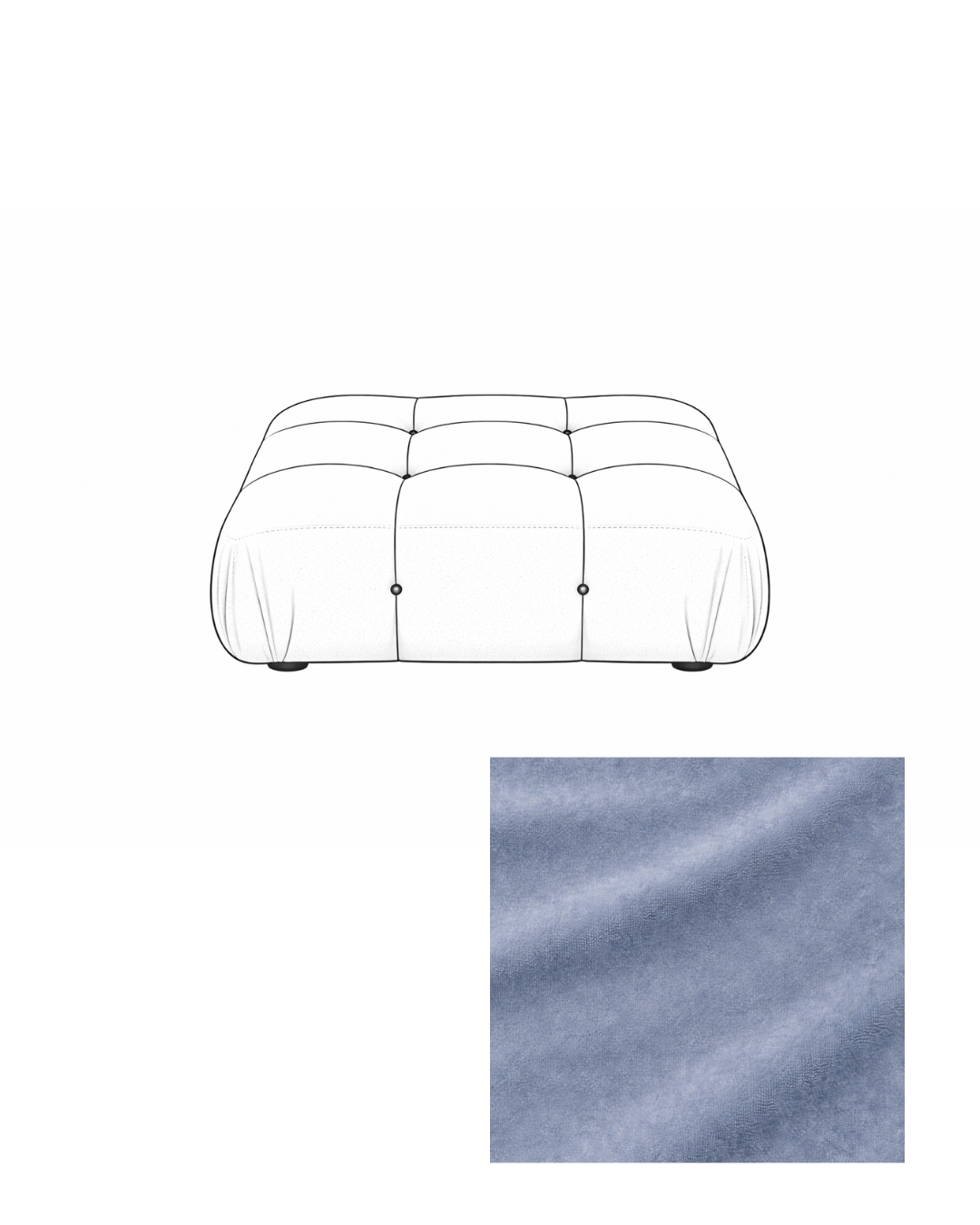 Mario Bellini Velvet Ottoman