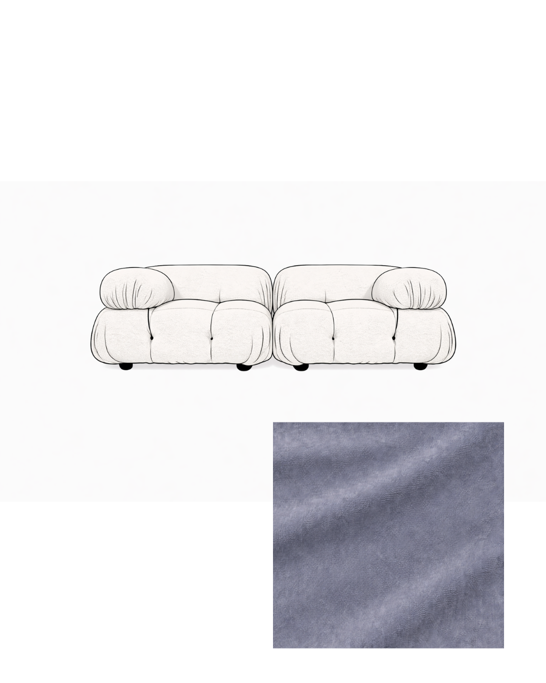 Mario Bellini Two-Seater Velvet Sofa