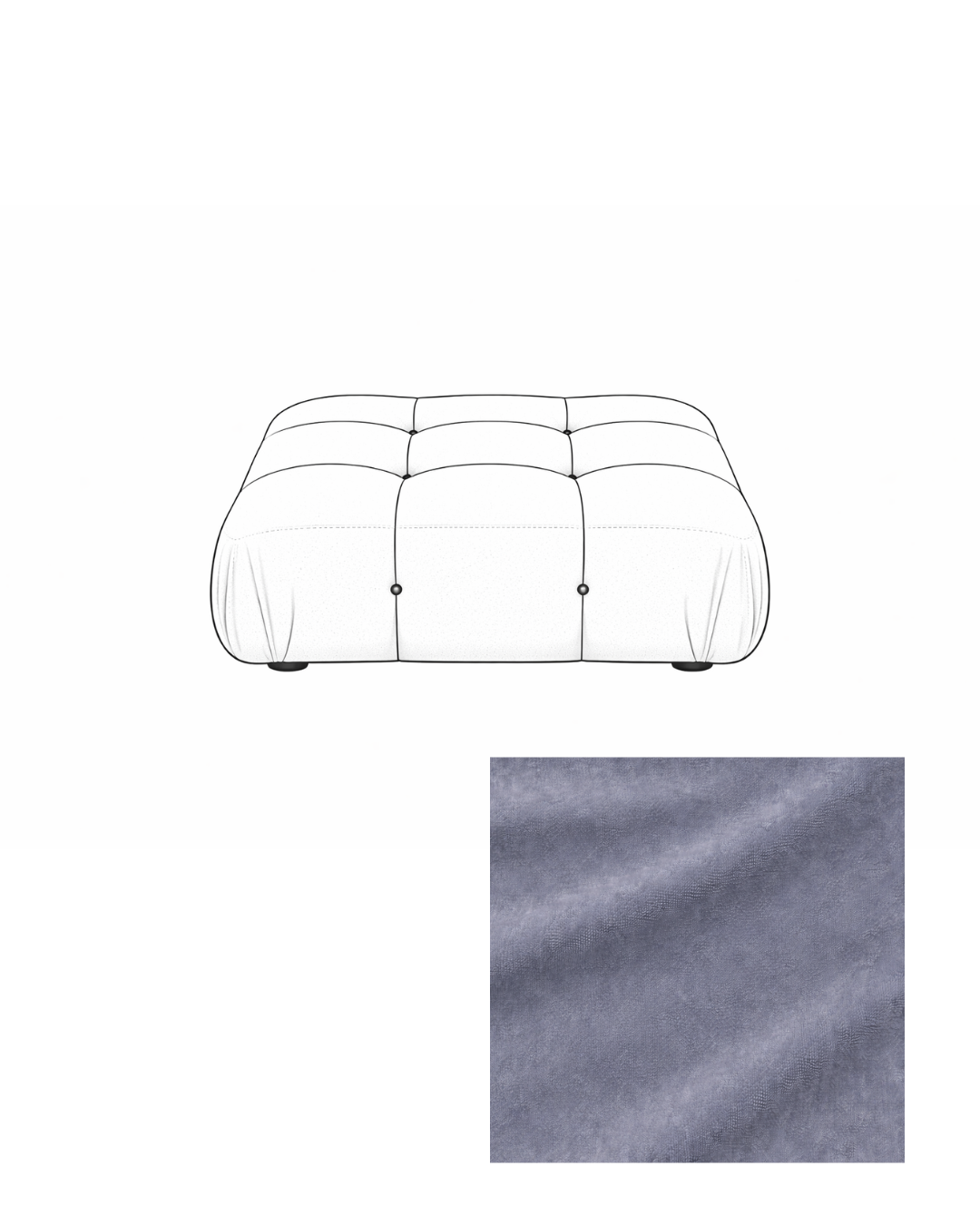 Mario Bellini Velvet Ottoman