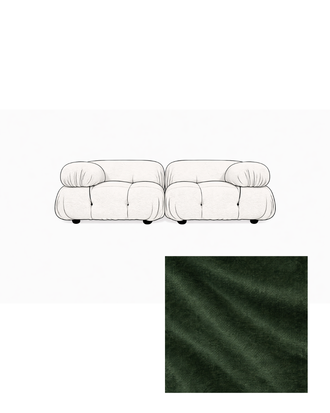Mario Bellini Two-Seater Velvet Sofa