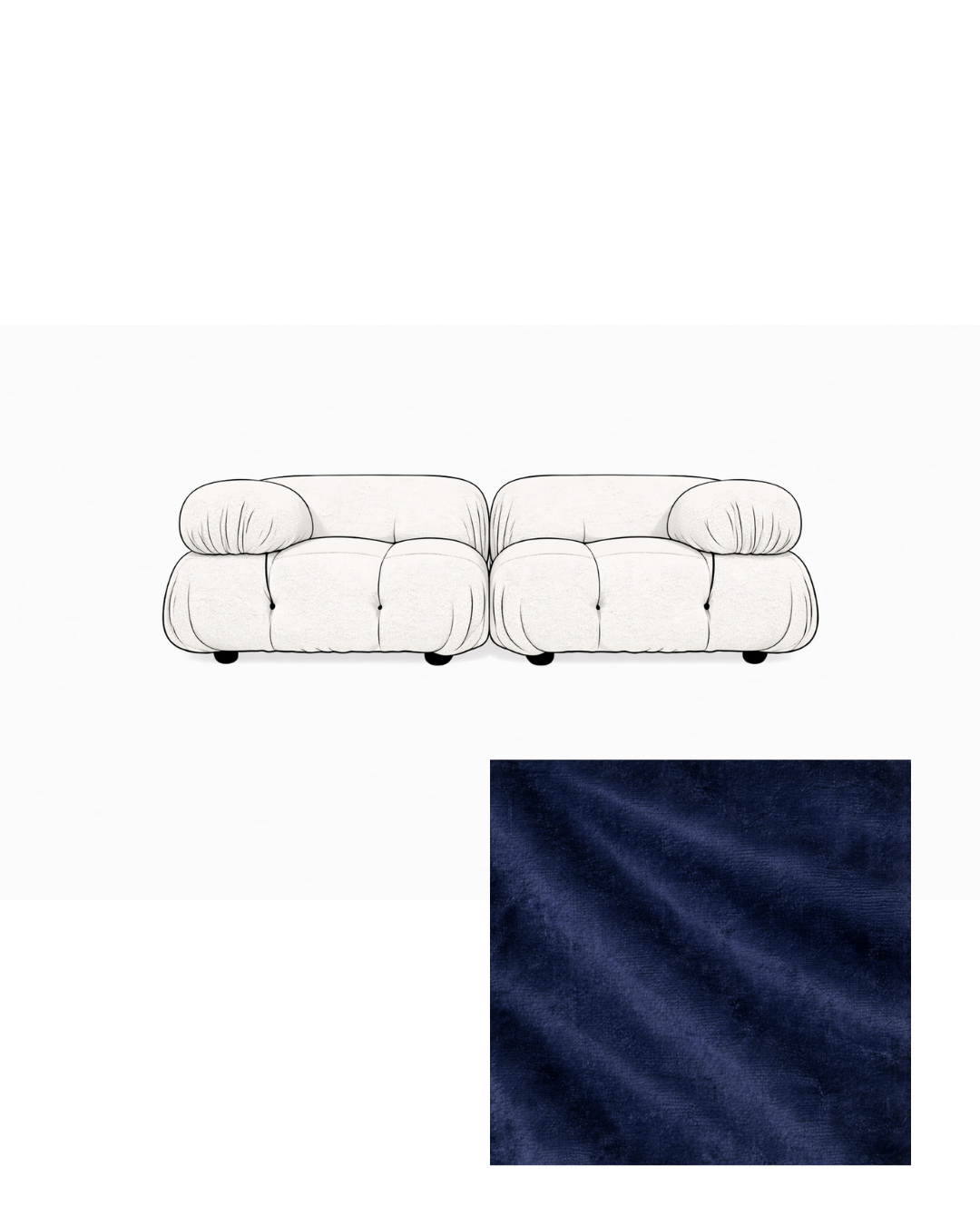 Mario Bellini Two-Seater Velvet Sofa