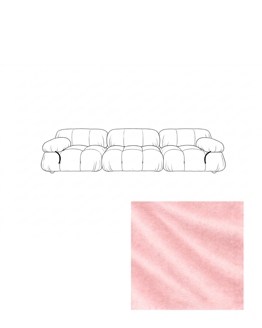 Mario Bellini Three-Seater Velvet Sofa