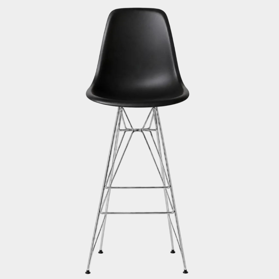 Tabouret moulé Eames avec pieds chromés (27")