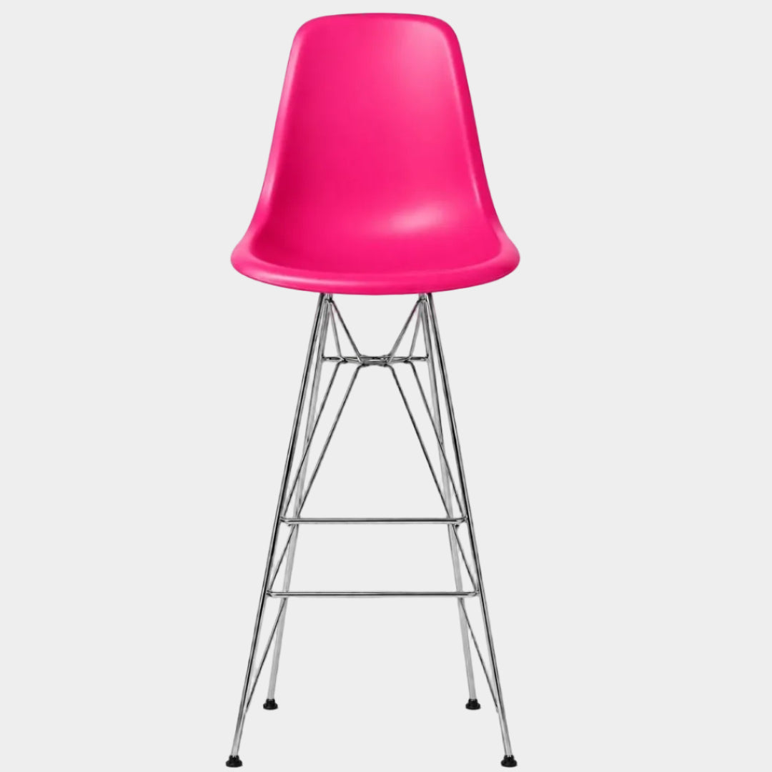 Tabouret moulé Eames avec pieds chromés (27")