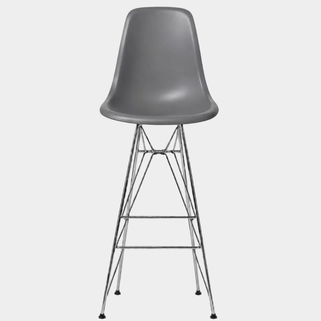 Tabouret moulé Eames avec pieds chromés (27")