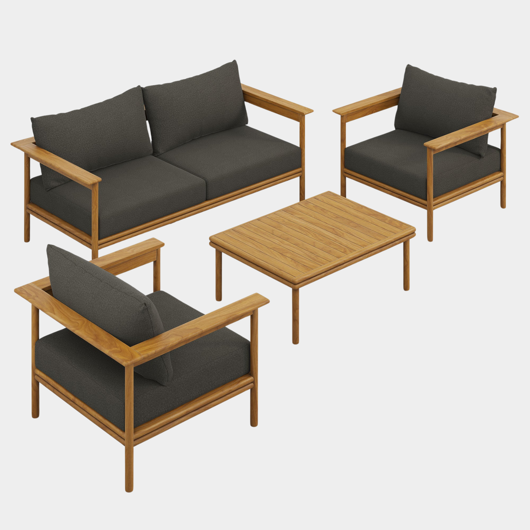 Wren 4-Piece Outdoor Patio Teak Wood Furniture Set