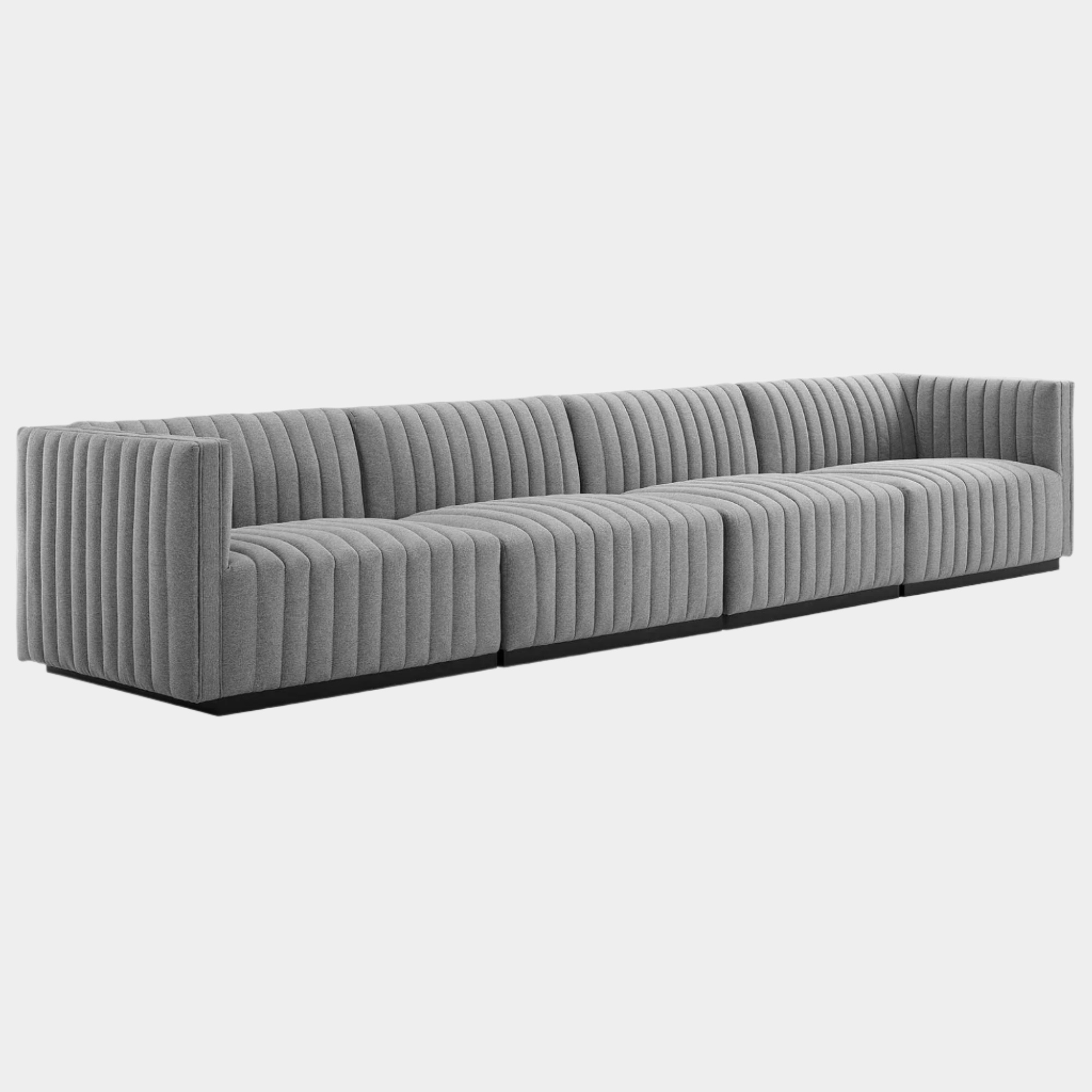 Conjure 4-Piece Channel Tufted Upholstered Fabric Sofa