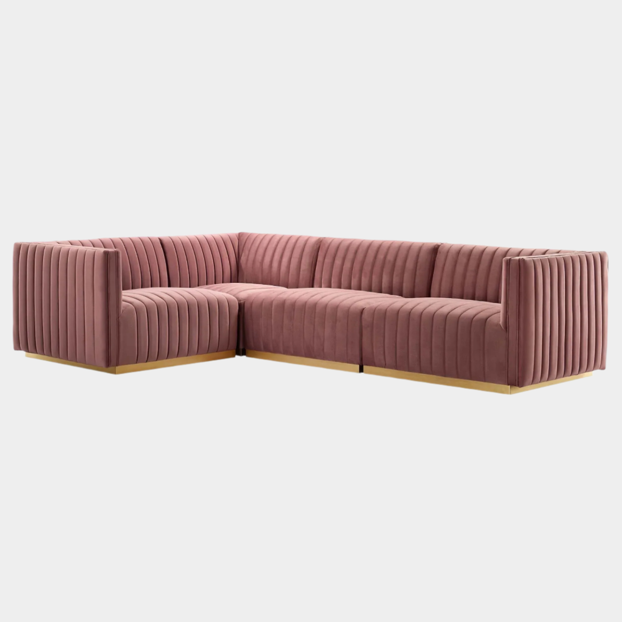 Conjure 4-Piece Channel Tufted Performance Velvet Sectional