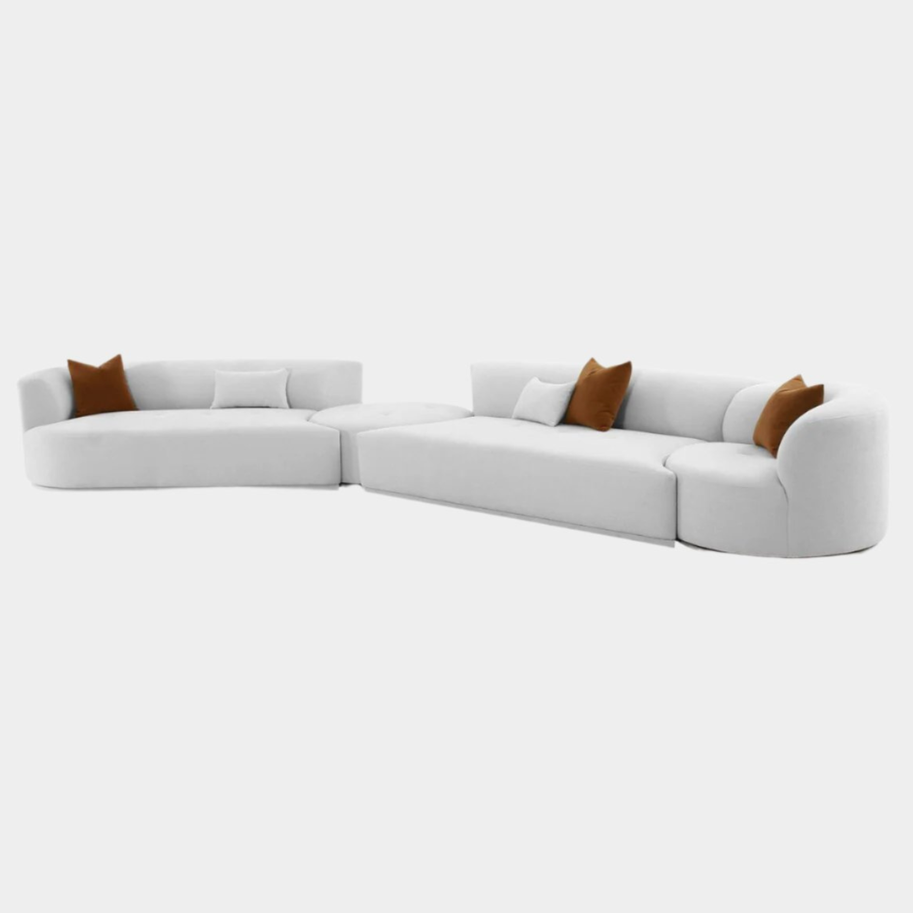 Fickle Grey Velvet 4-Piece Modular LAF Sectional