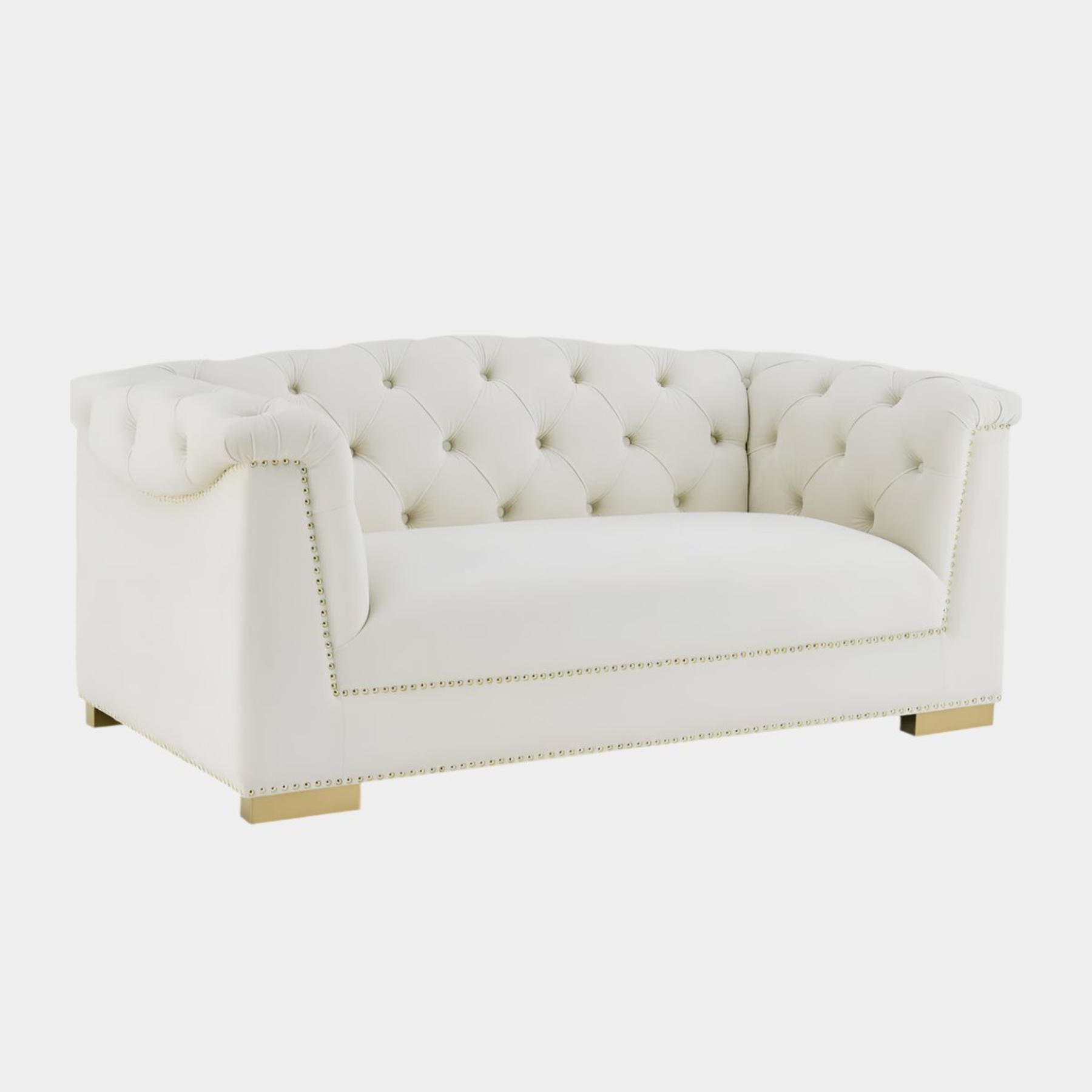 Farah Cream Velvet Loveseat by Inspire Me! Home Decor