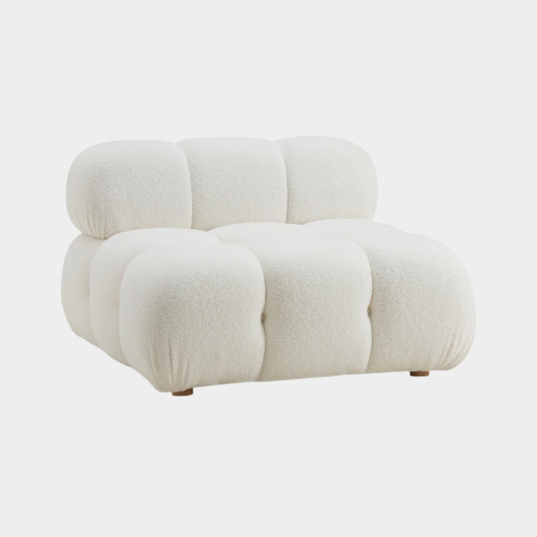 Calliope Cream Vegan Shearling Modular Armless Chair