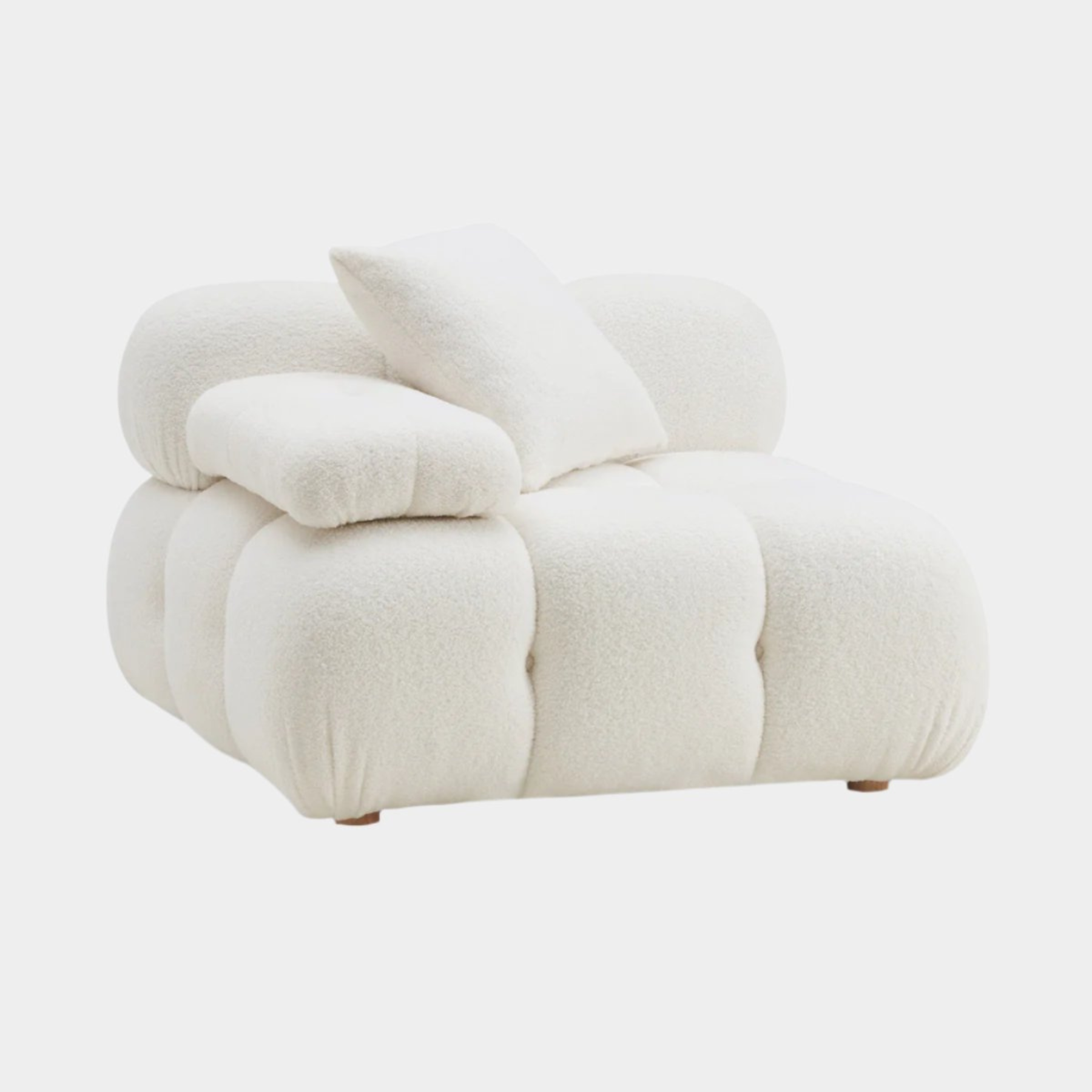 Calliope Cream Vegan Shearling Modular Corner Chair