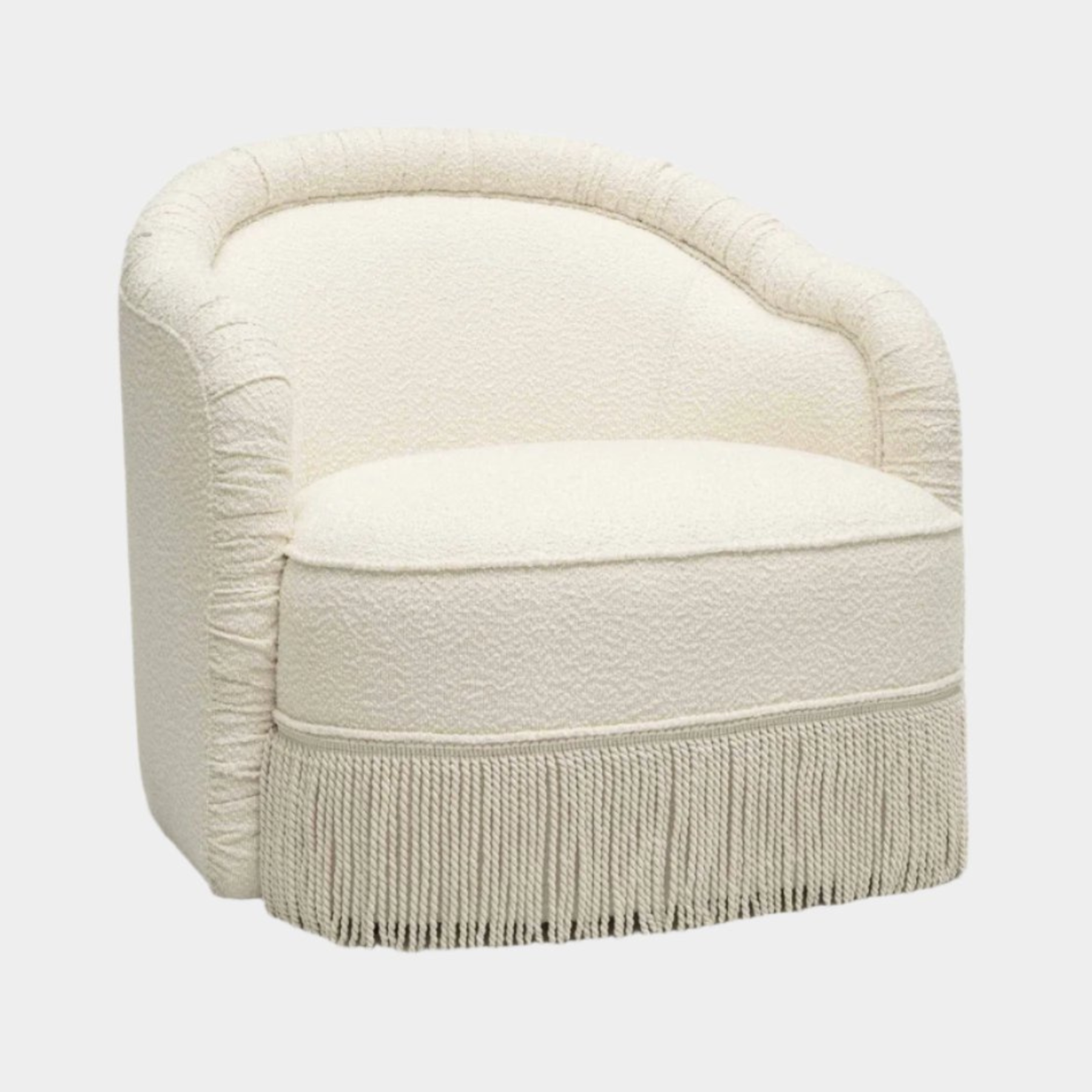 Pamela Tassel Boucle Lounge Chair