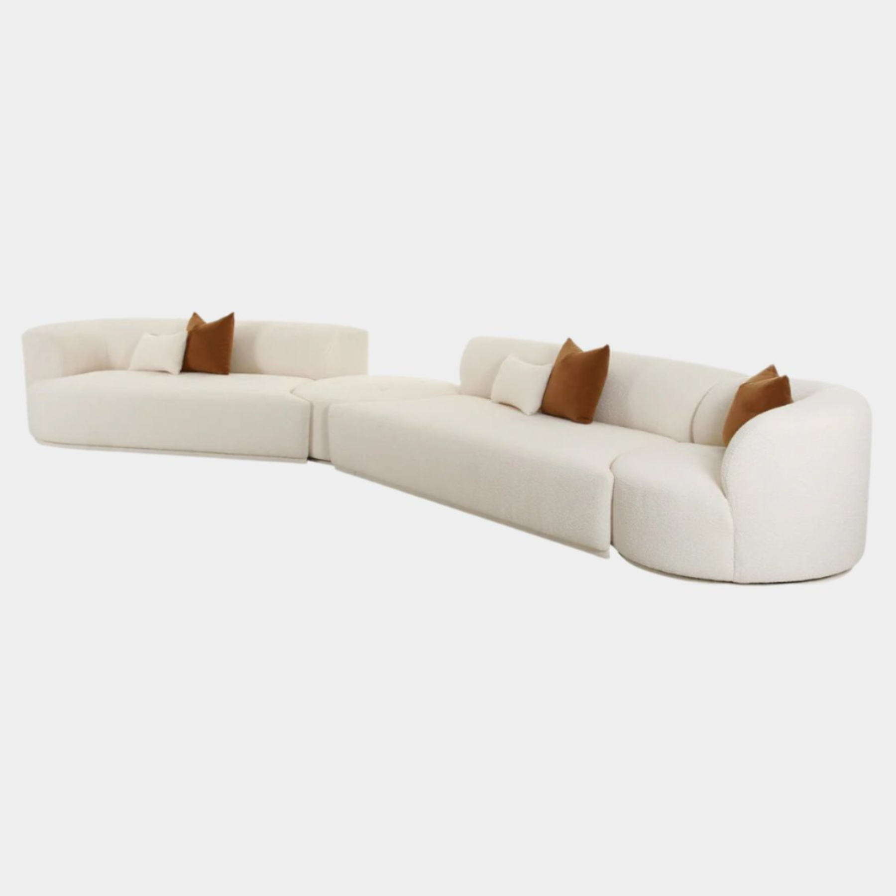 Fickle Cream Boucle 4-Piece Modular LAF Sectional