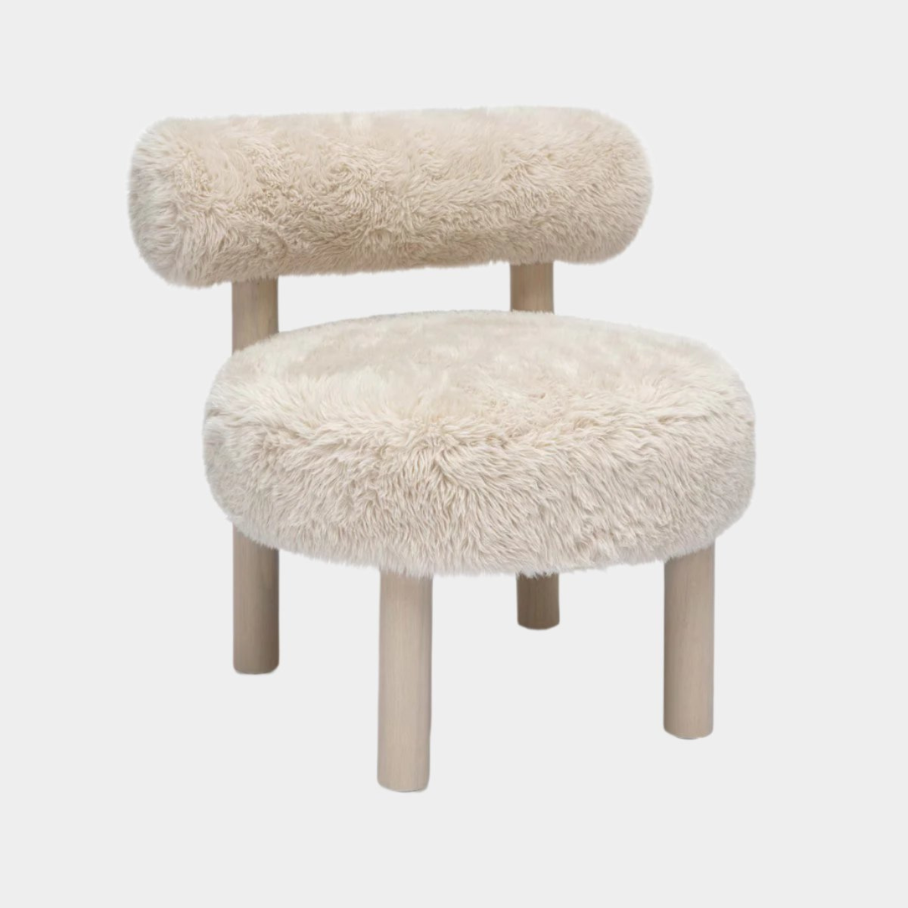 Carmel Natural Vegan Shearling Accent Chair