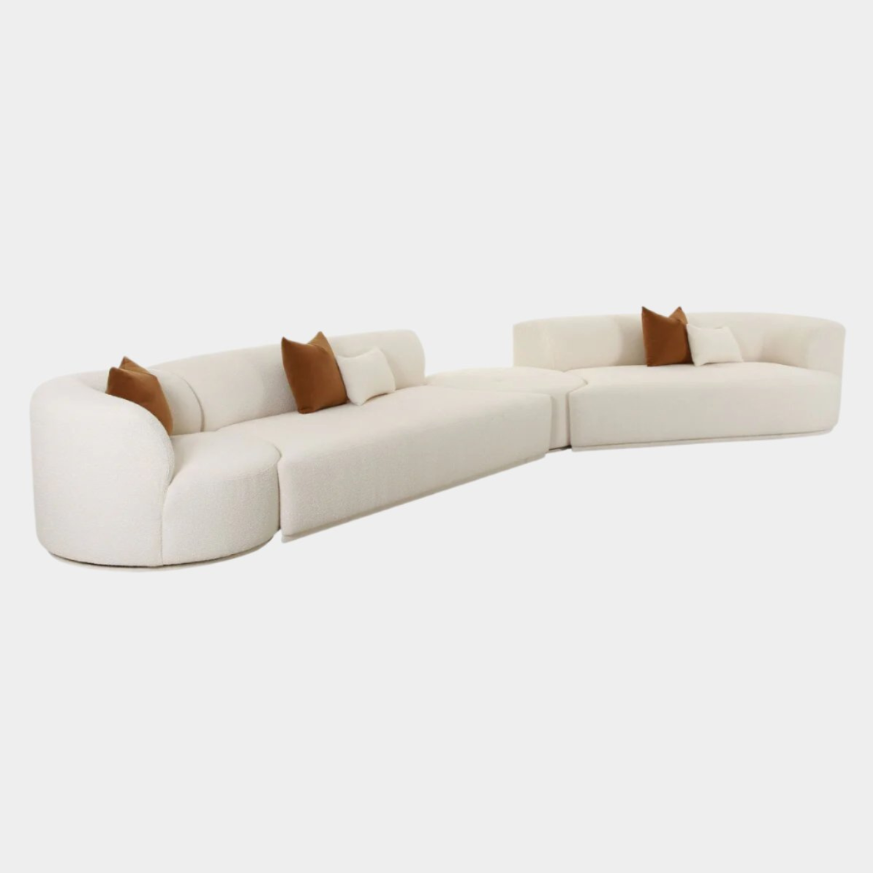 Fickle Cream Boucle 4-Piece Modular RAF Sectional