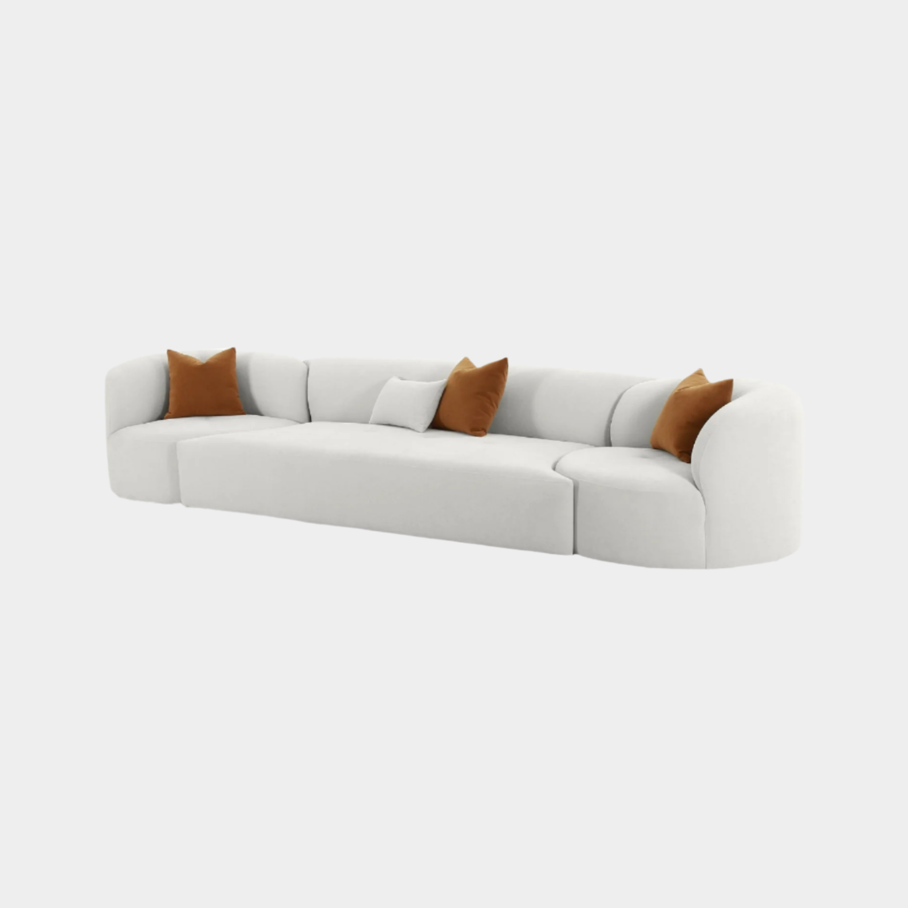 Fickle Grey Velvet 3 - Piece Modular Sofa