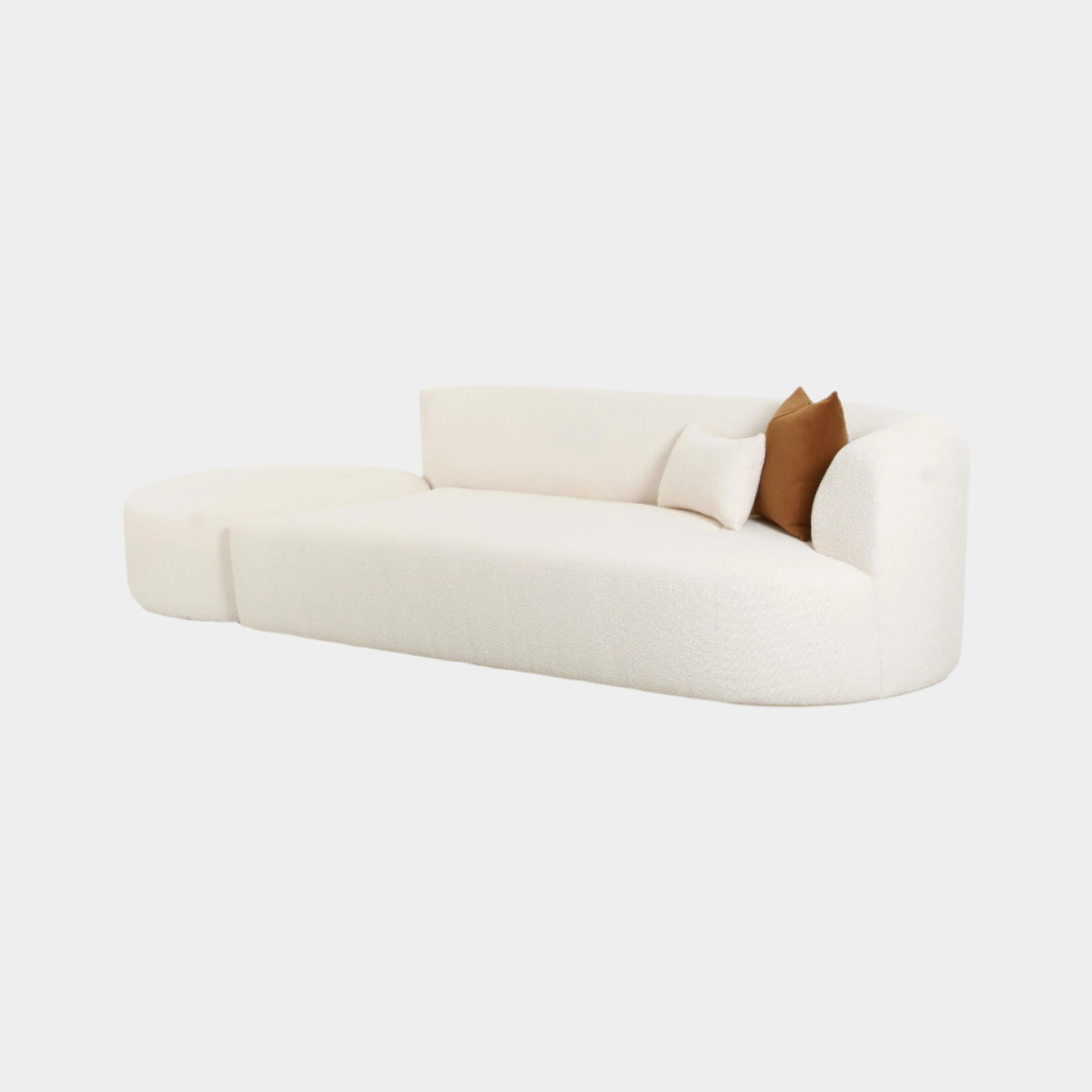 Fickle Cream Boucle 2 - Piece Chaise Modular Sofa