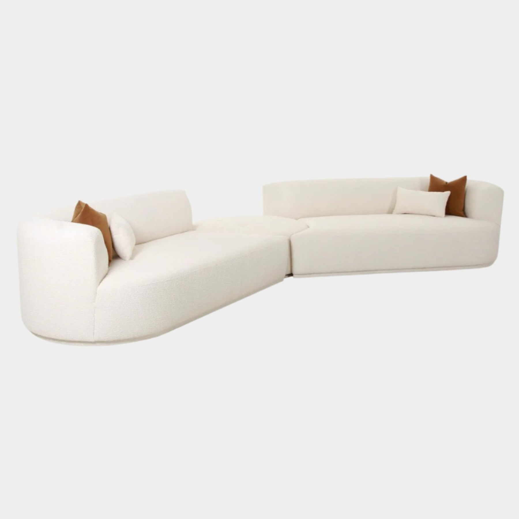 Fickle Cream Boucle 3-Piece Modular Sectional