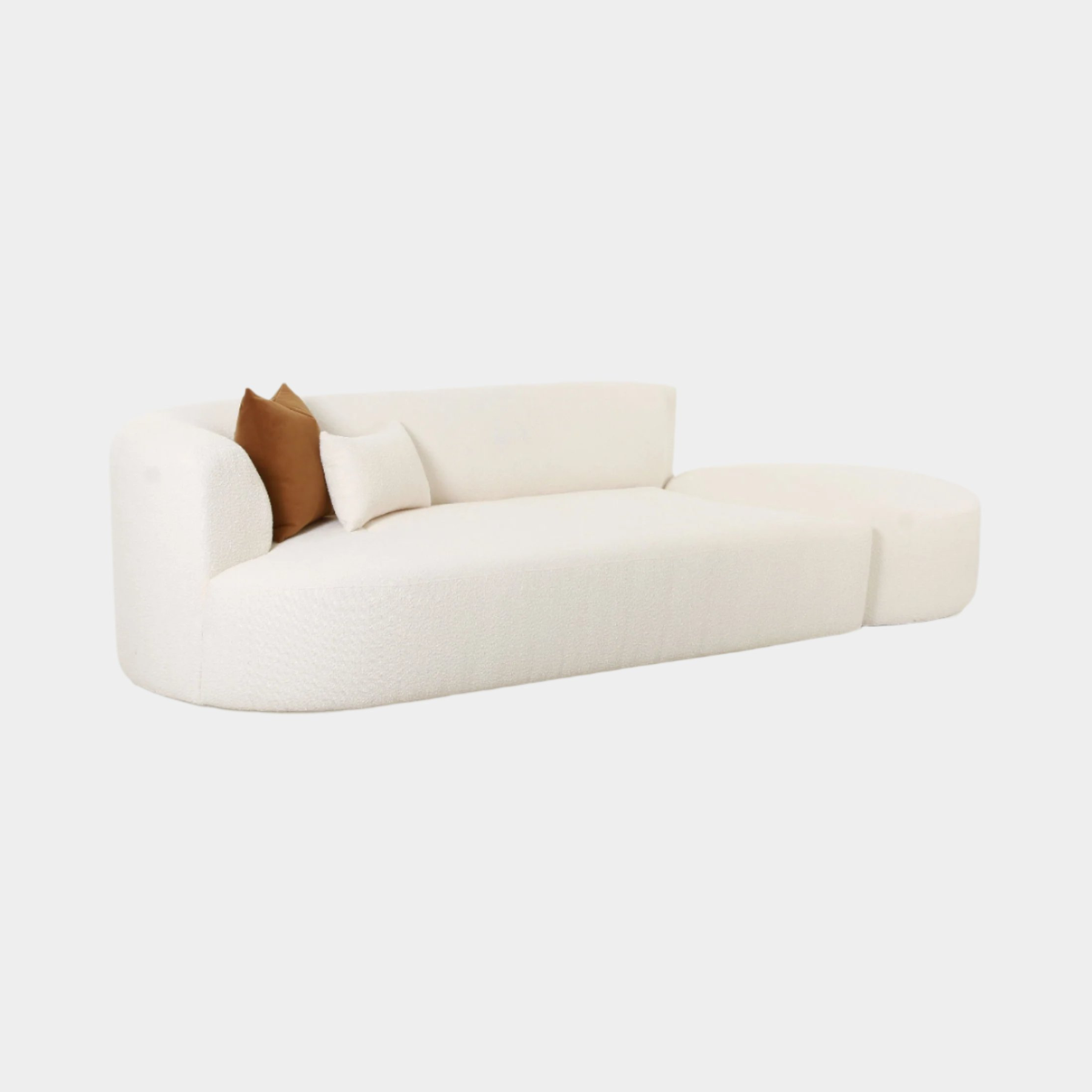 Fickle Cream Boucle 2 - Piece Chaise Modular Sofa