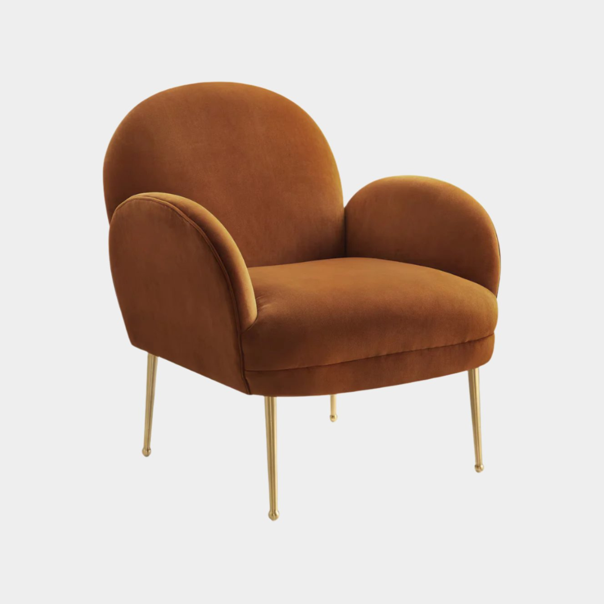 Gwen Cognac Velvet Chair