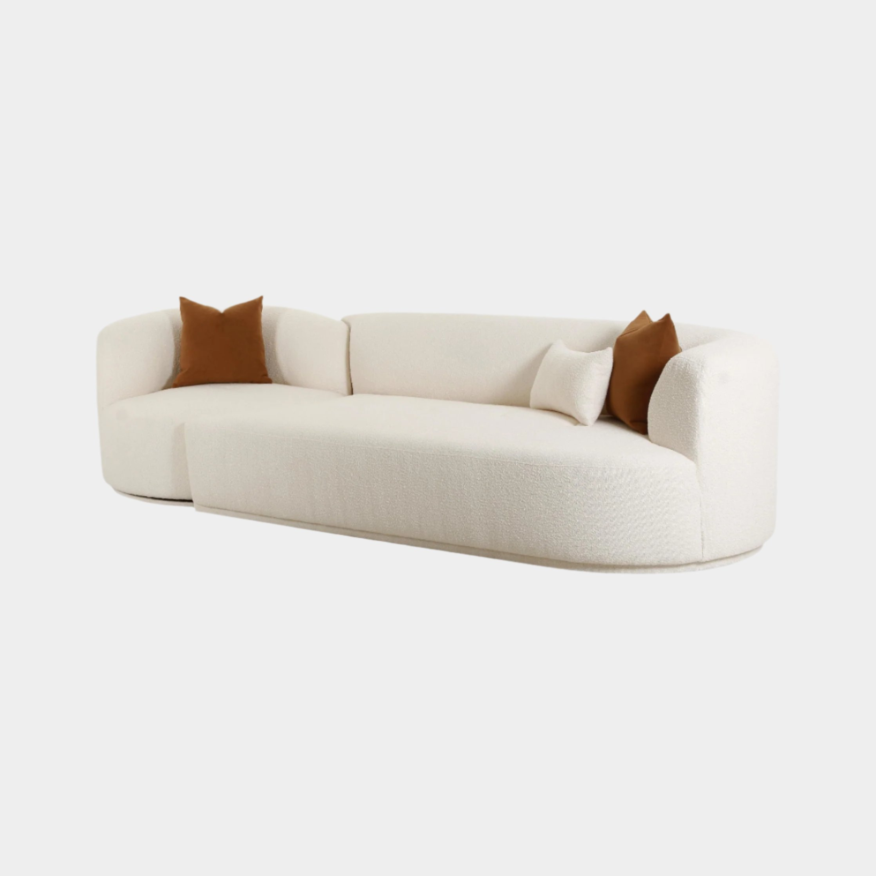 Fickle Cream Boucle 2 - Piece Modular Sofa