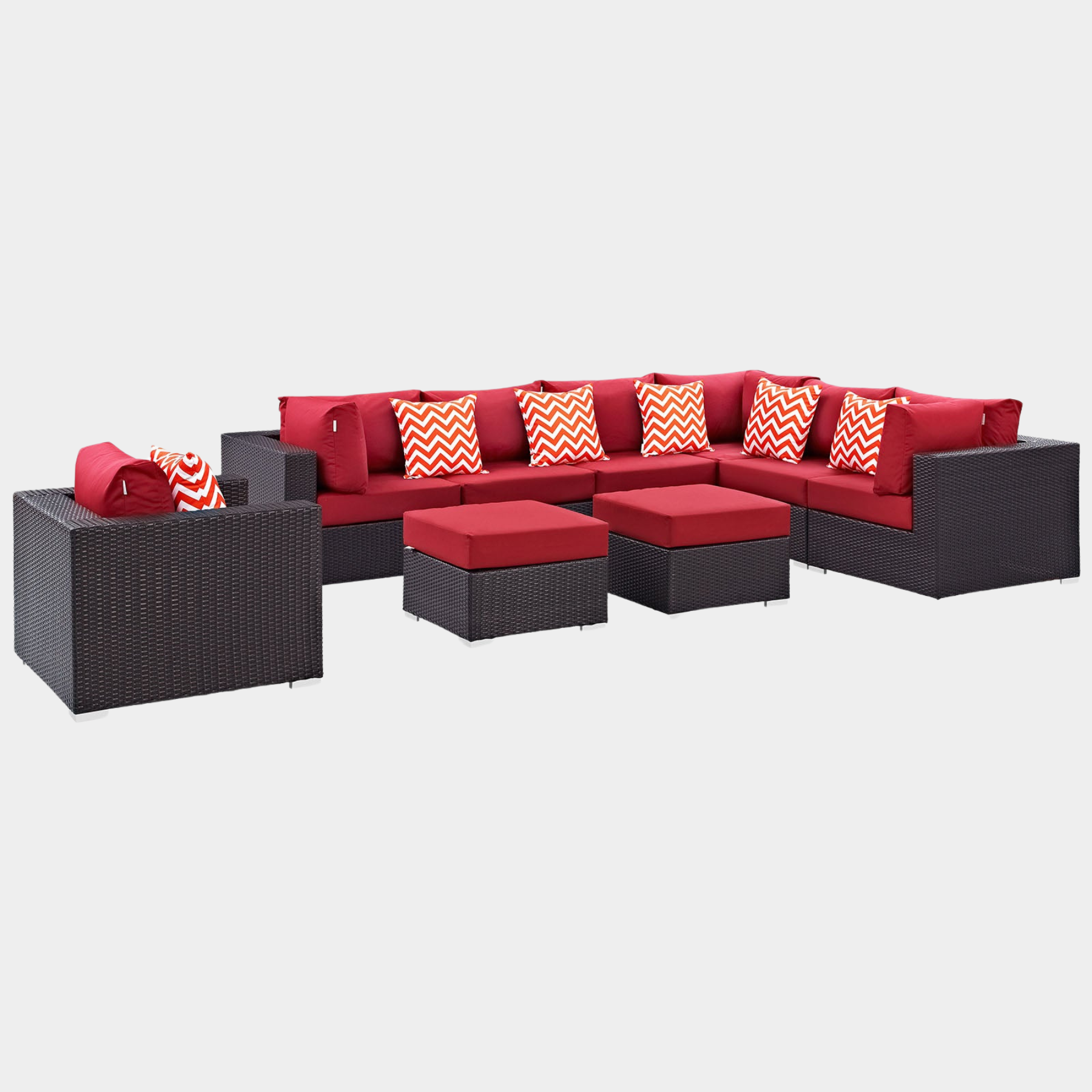 Convene 9 Piece Outdoor Patio Sectional Set