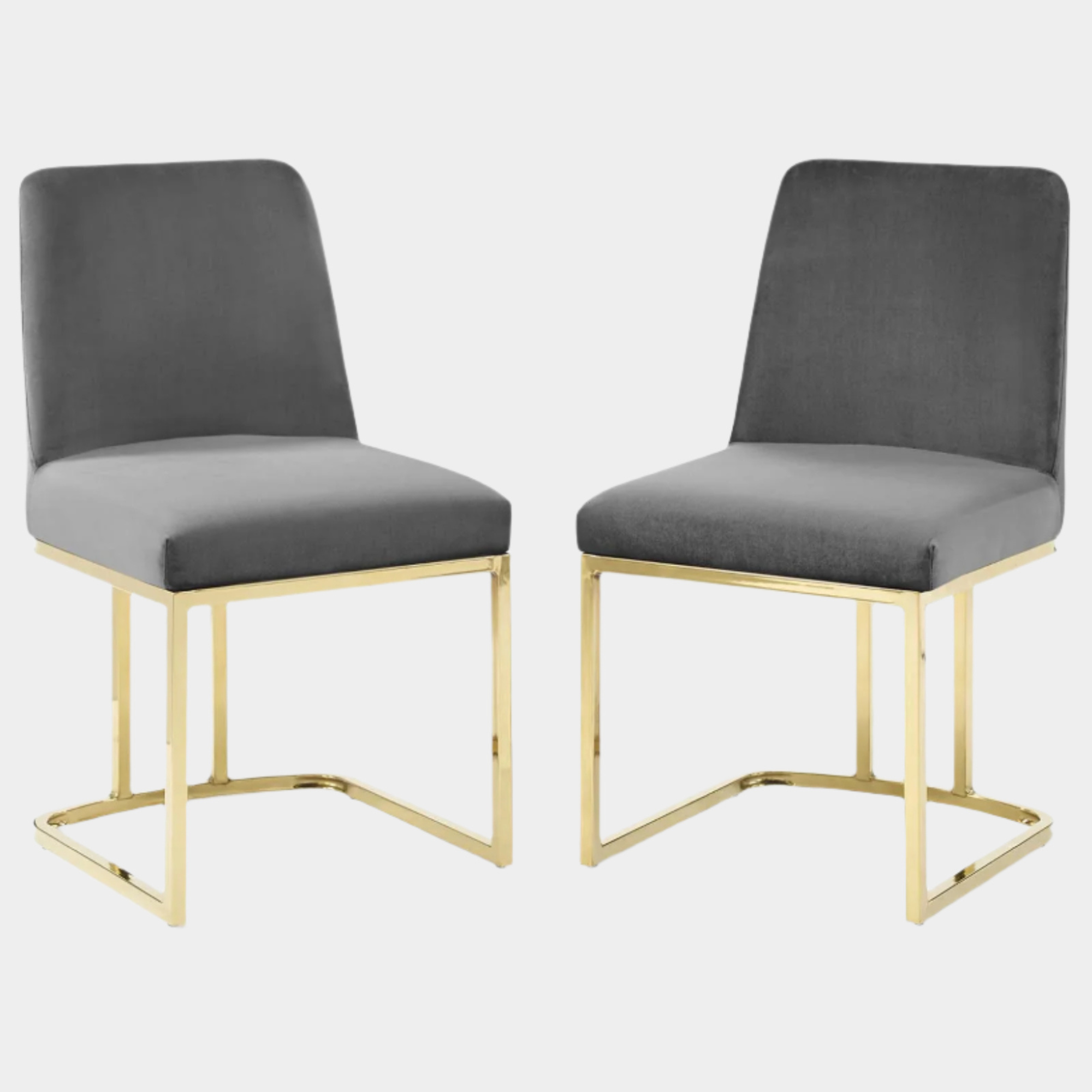 Amplify Sled Base Performance Velvet Dining Chairs - Set of 2