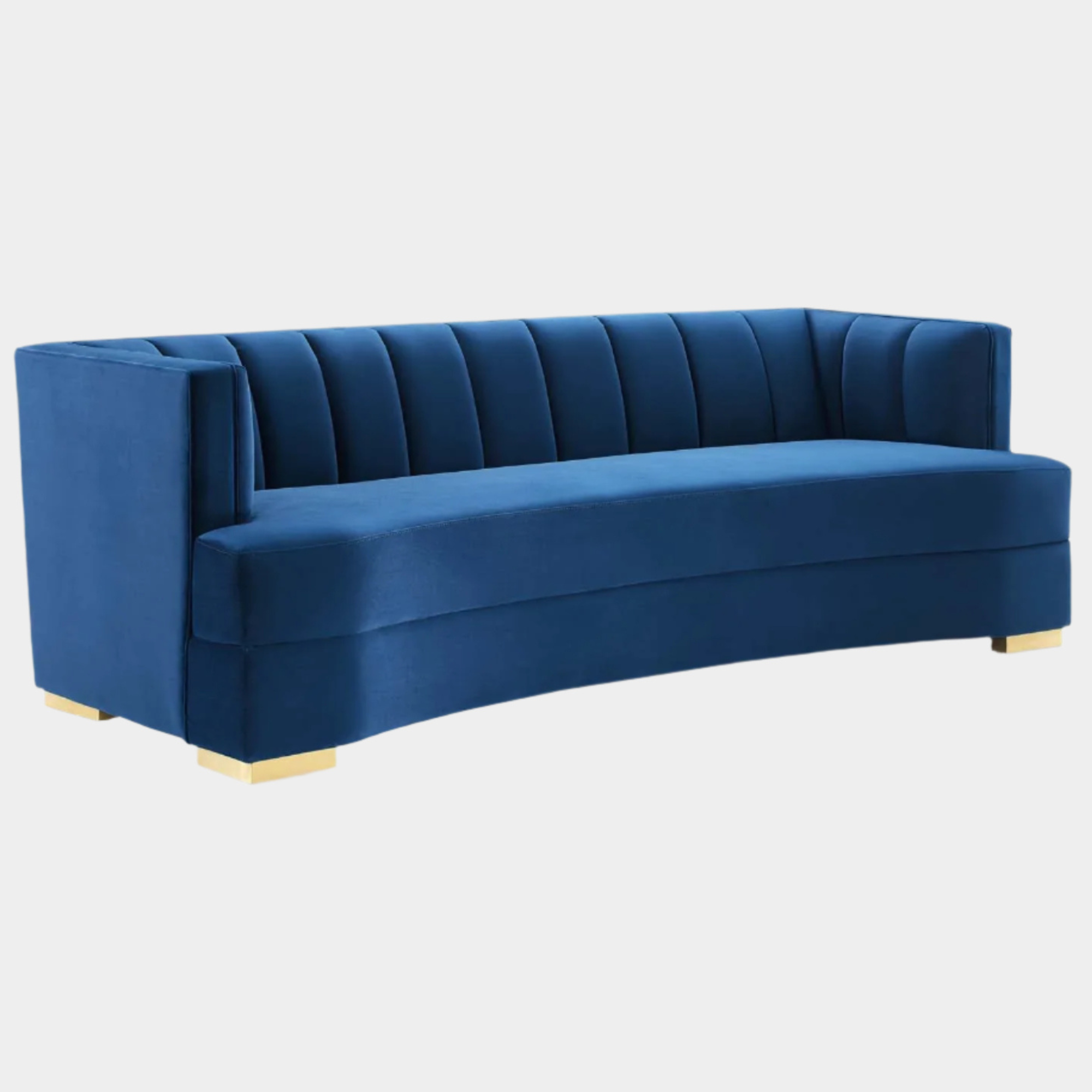 Encompass Channel Tufted Performance Velvet Curved Sofa