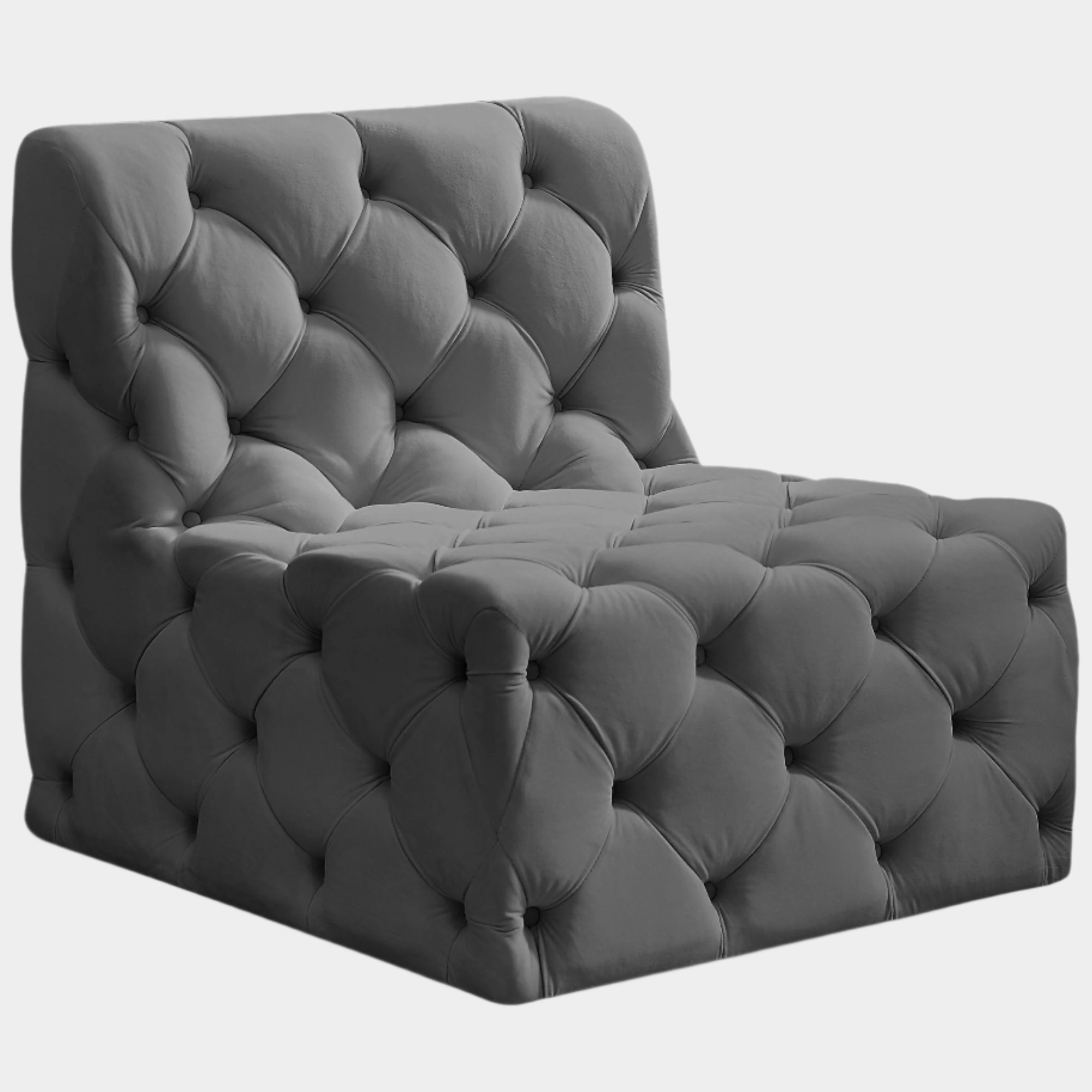 Tuft Velvet Upholstered Armless Modular Chair