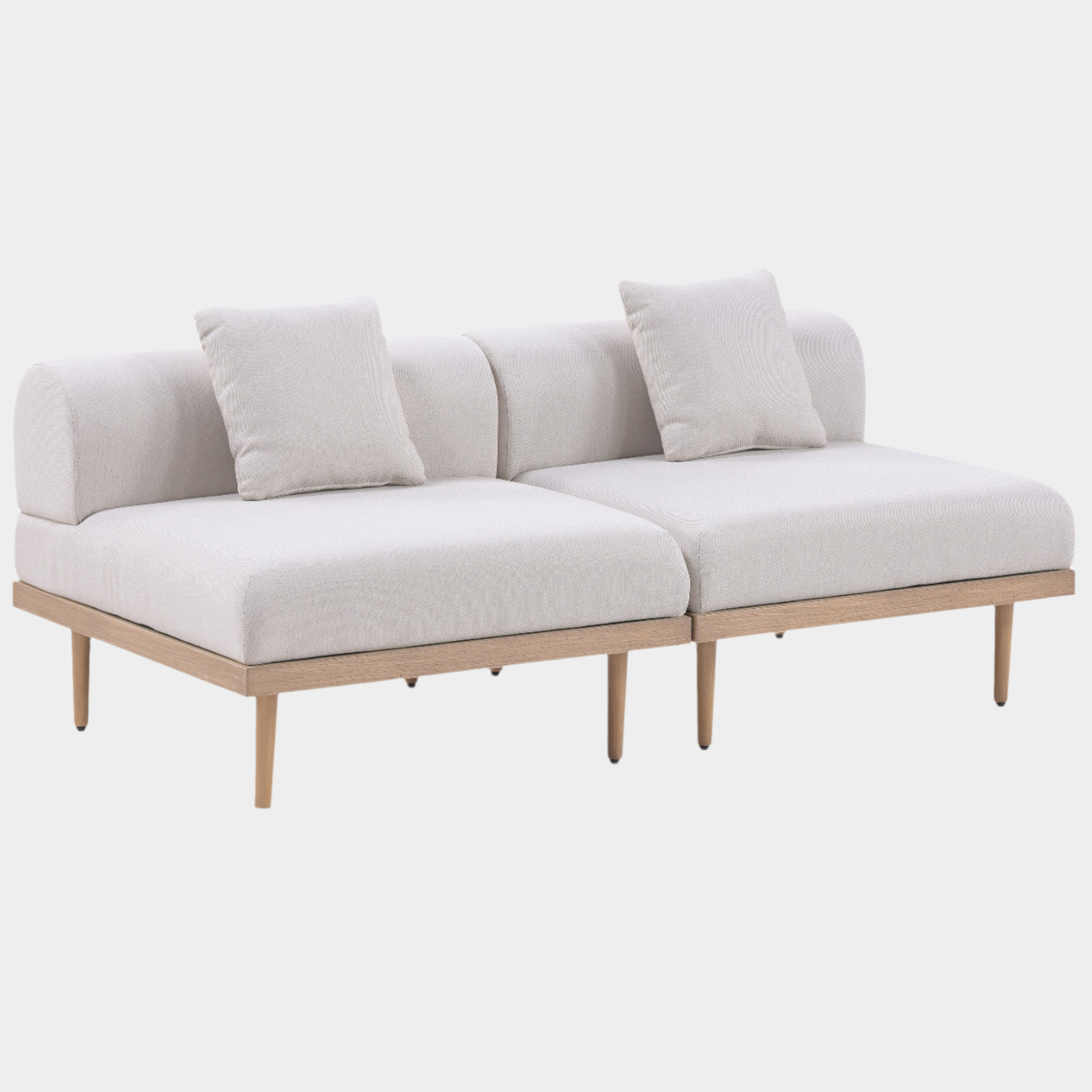 Laguna Resilient Water Resistant Fabric Upholstered Outdoor Patio 2pc. Modular Loveseat