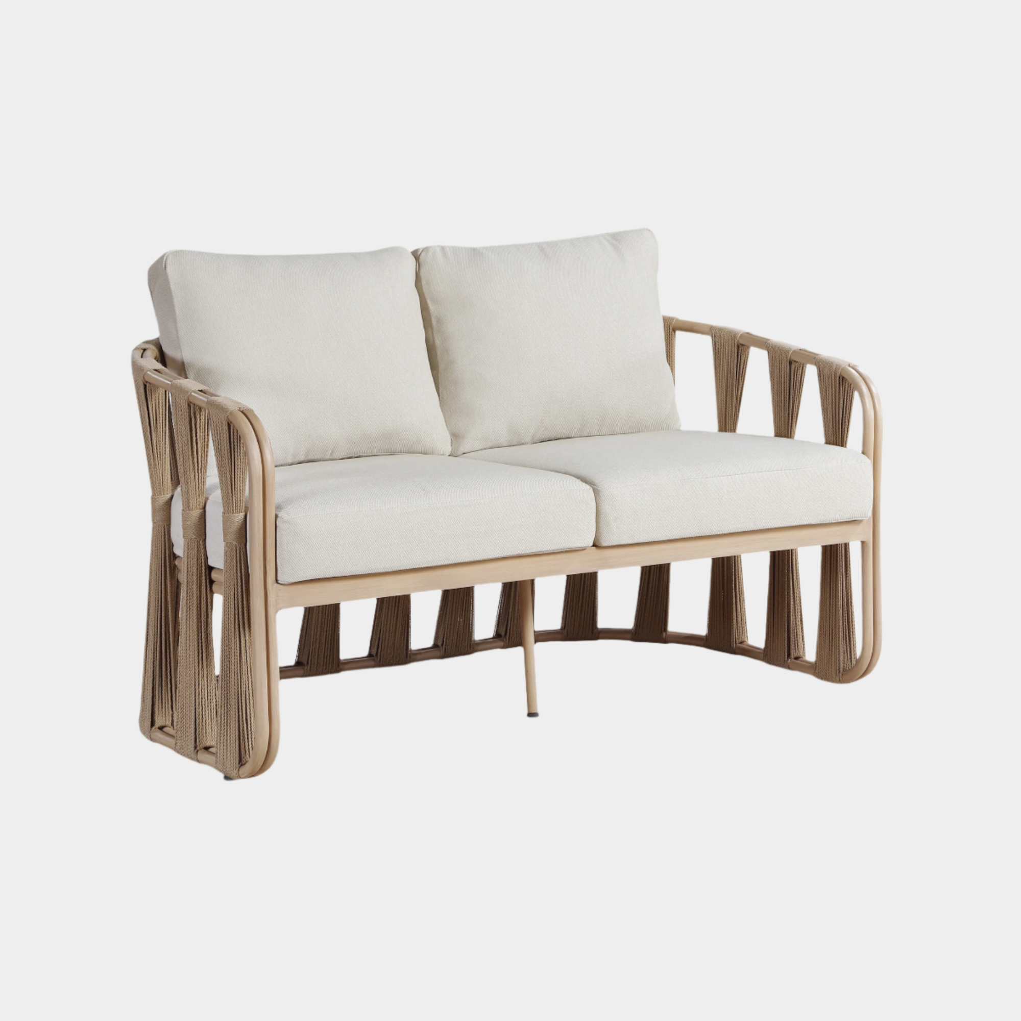San Pietro Resilient Waterproof Fabric Upholstered Outdoor Patio Loveseat