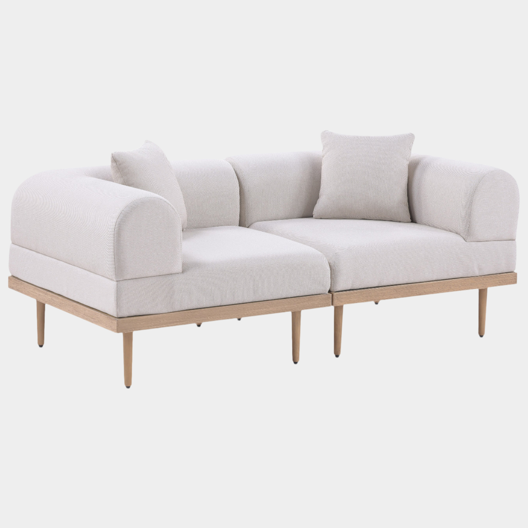Laguna Resilient Water Resistant Fabric Upholstered Outdoor Patio 2pc. Modular Loveseat