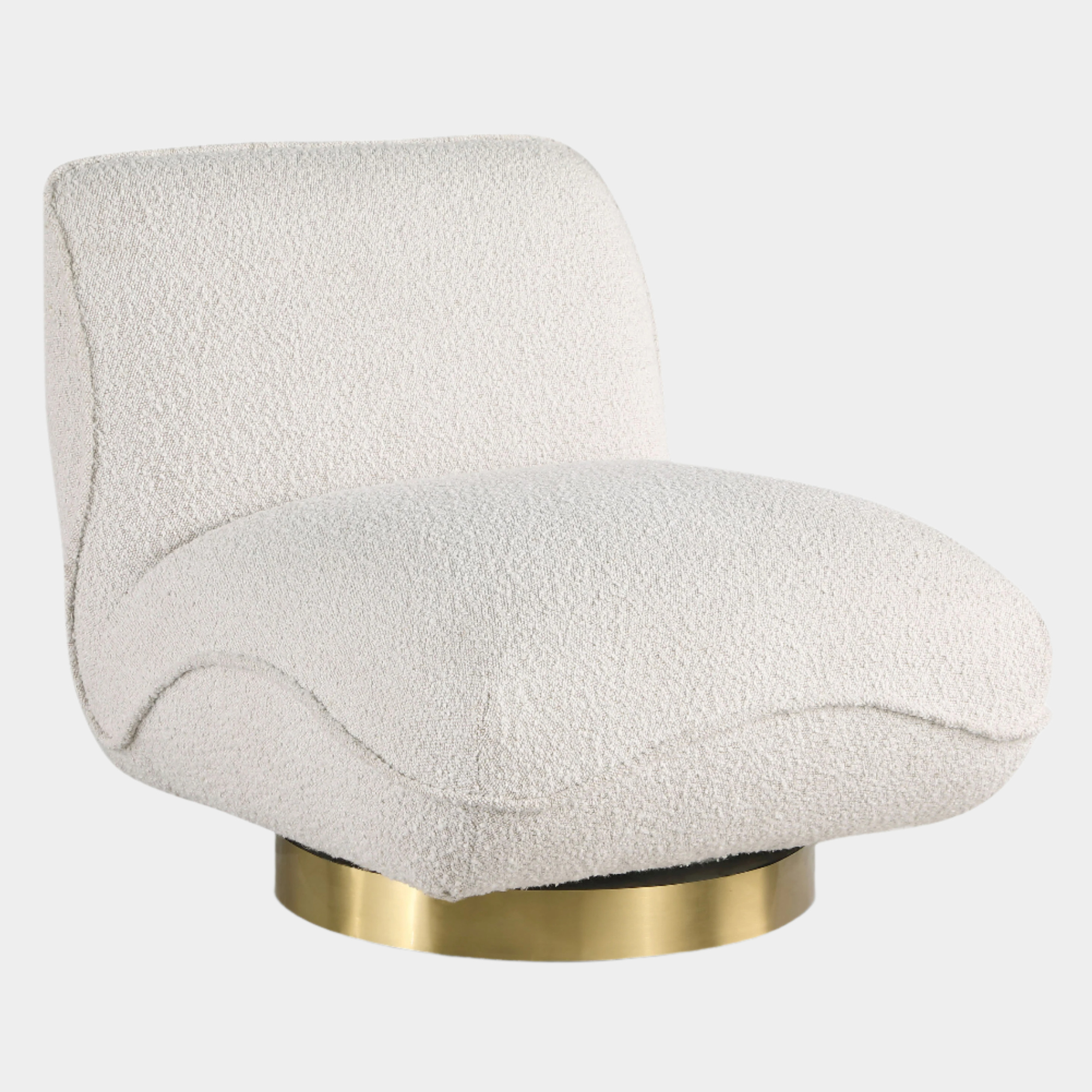 Geneva Boucle Fabric Upholstered Swivel Accent Chair