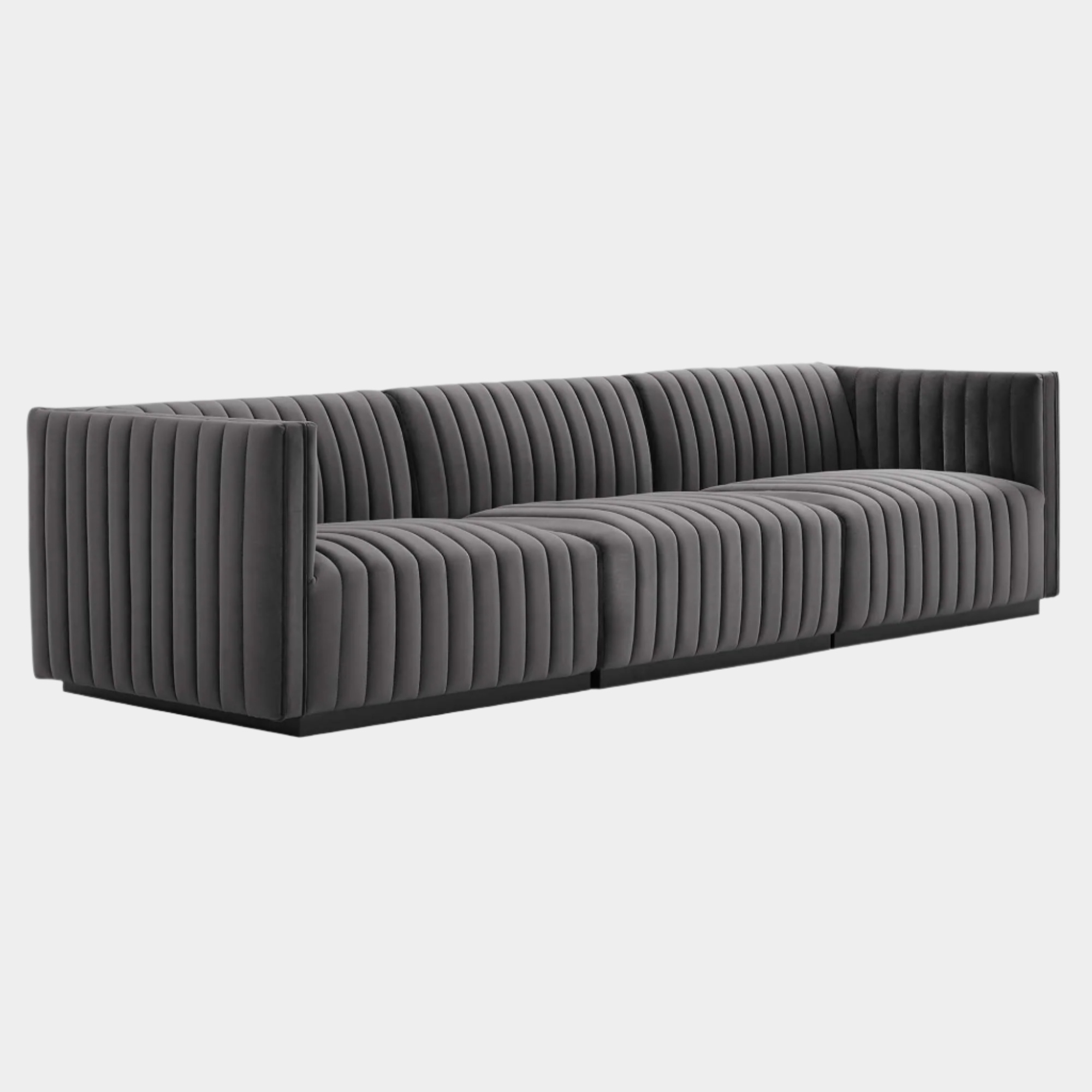 Conjure Channel Tufted Performance Velvet Sofa