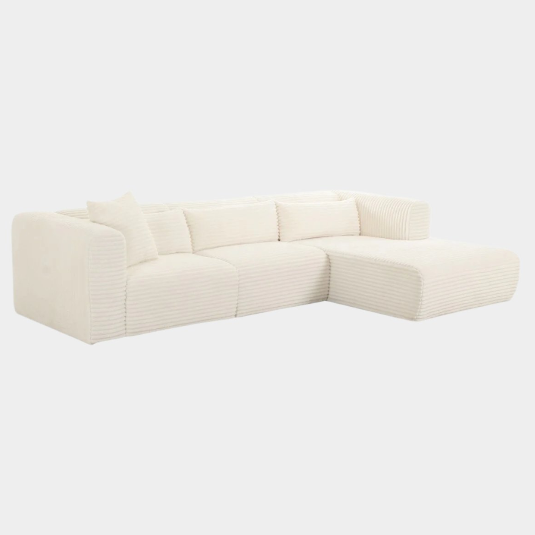 Tarra Fluffy Oversized Cream Corduroy Modular RAF Sectional